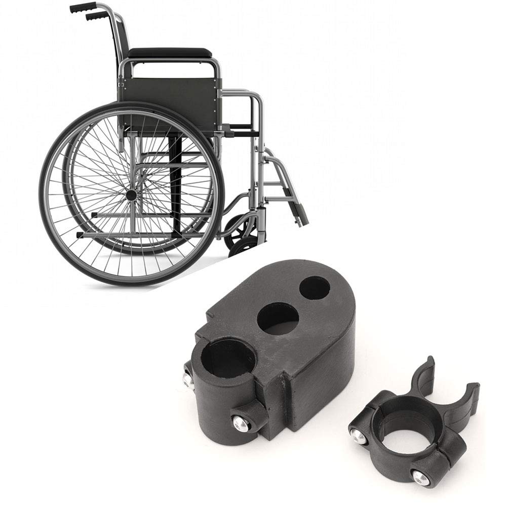 Adjustable Cane Holder for Rollator, Wheelchair & Walking Stick - Universal Crutch Holder Accessory for Mobility Aids & Electric Scooters - Perfect for Seniors, Disabled & Outdoor Activities