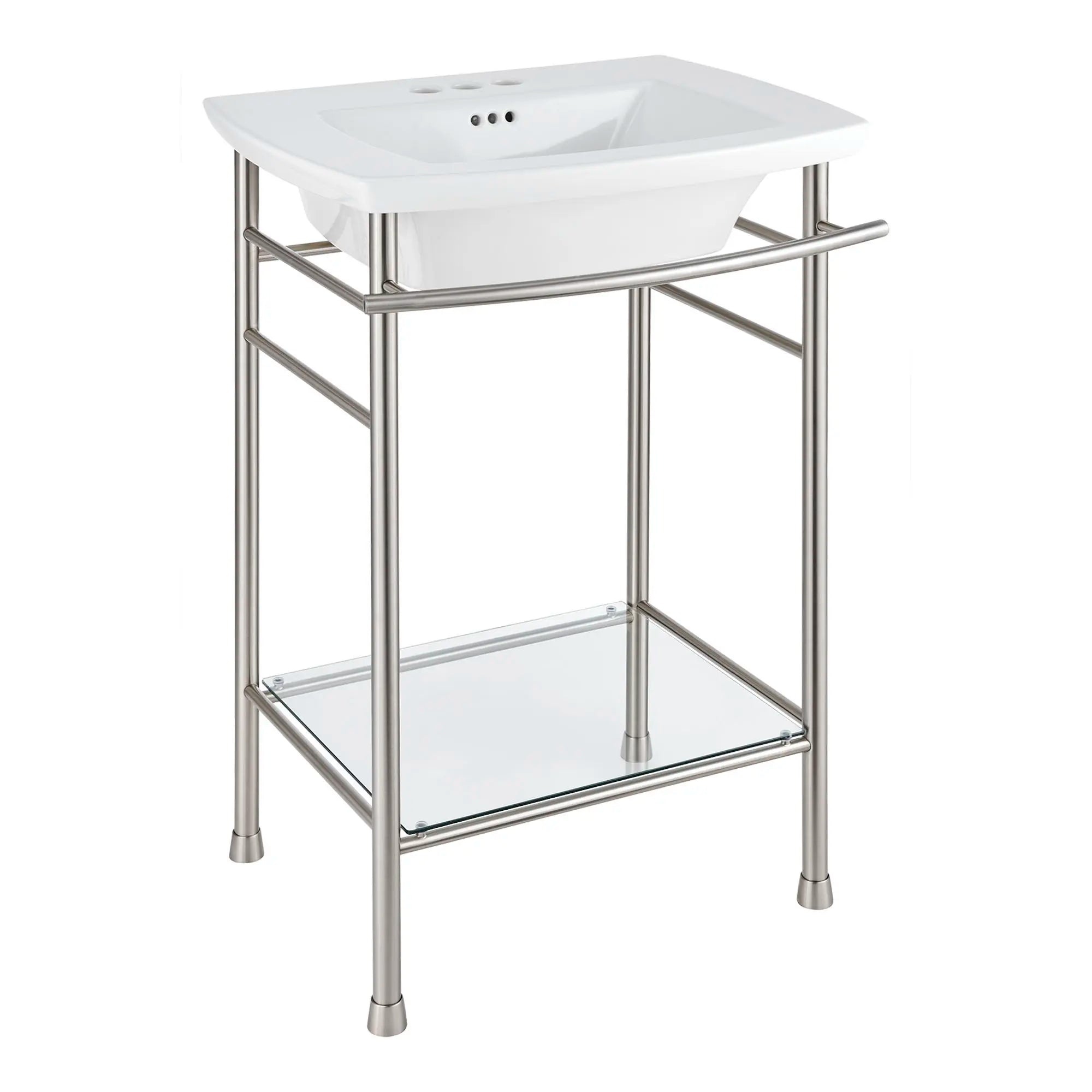 Edgemere 4 Inch Centerset Pedestal Sink Top - Premium Bathroom Vanity for Small Spaces, Perfect for Powder Rooms and Guest Baths