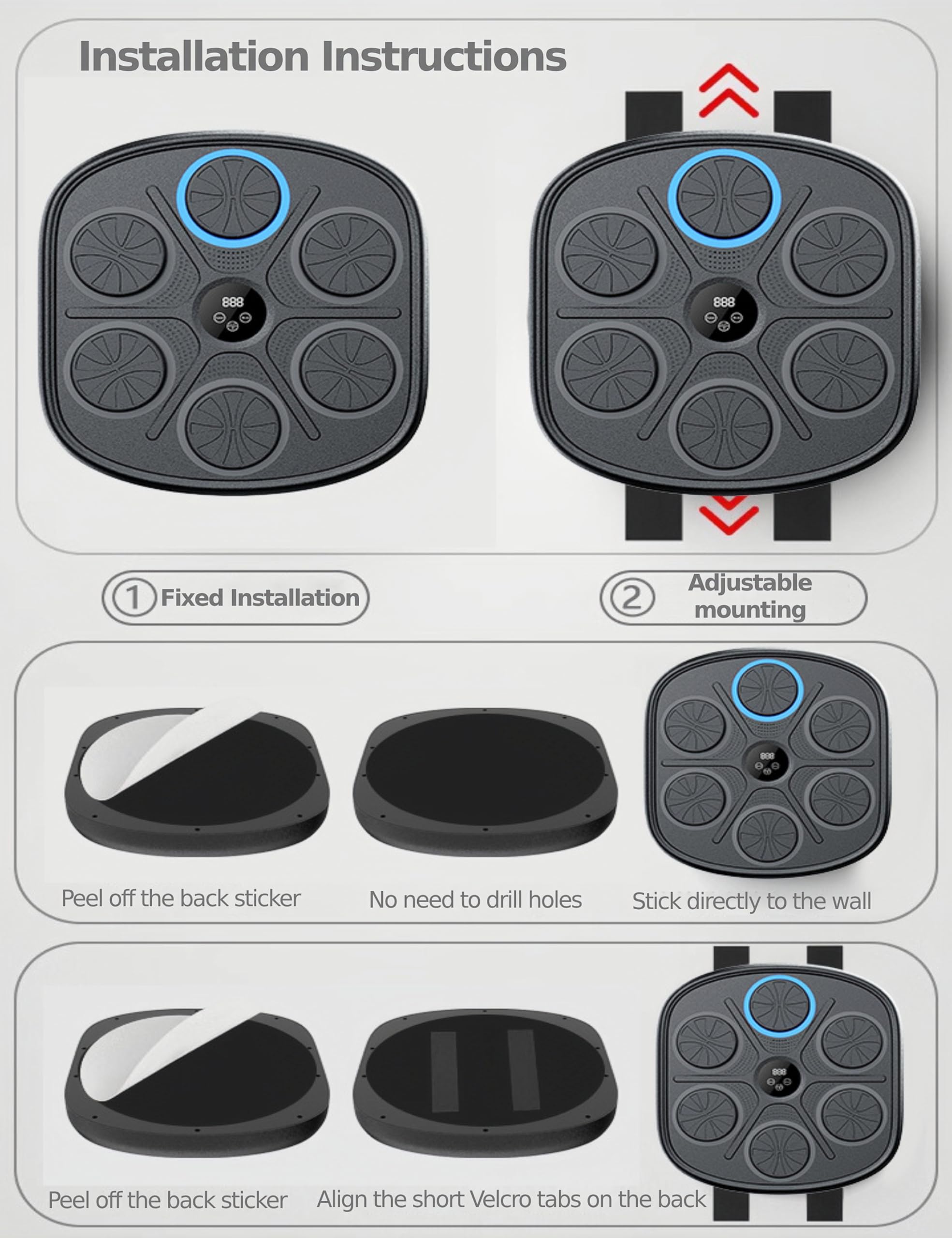 Smart Digital Musical Boxing Machine for Home - Wall Mount Music Punching Target with Boxing Gloves for Focus Training | Indoor Fitness, Stress Relief & Fun Workout for Adults & Kids