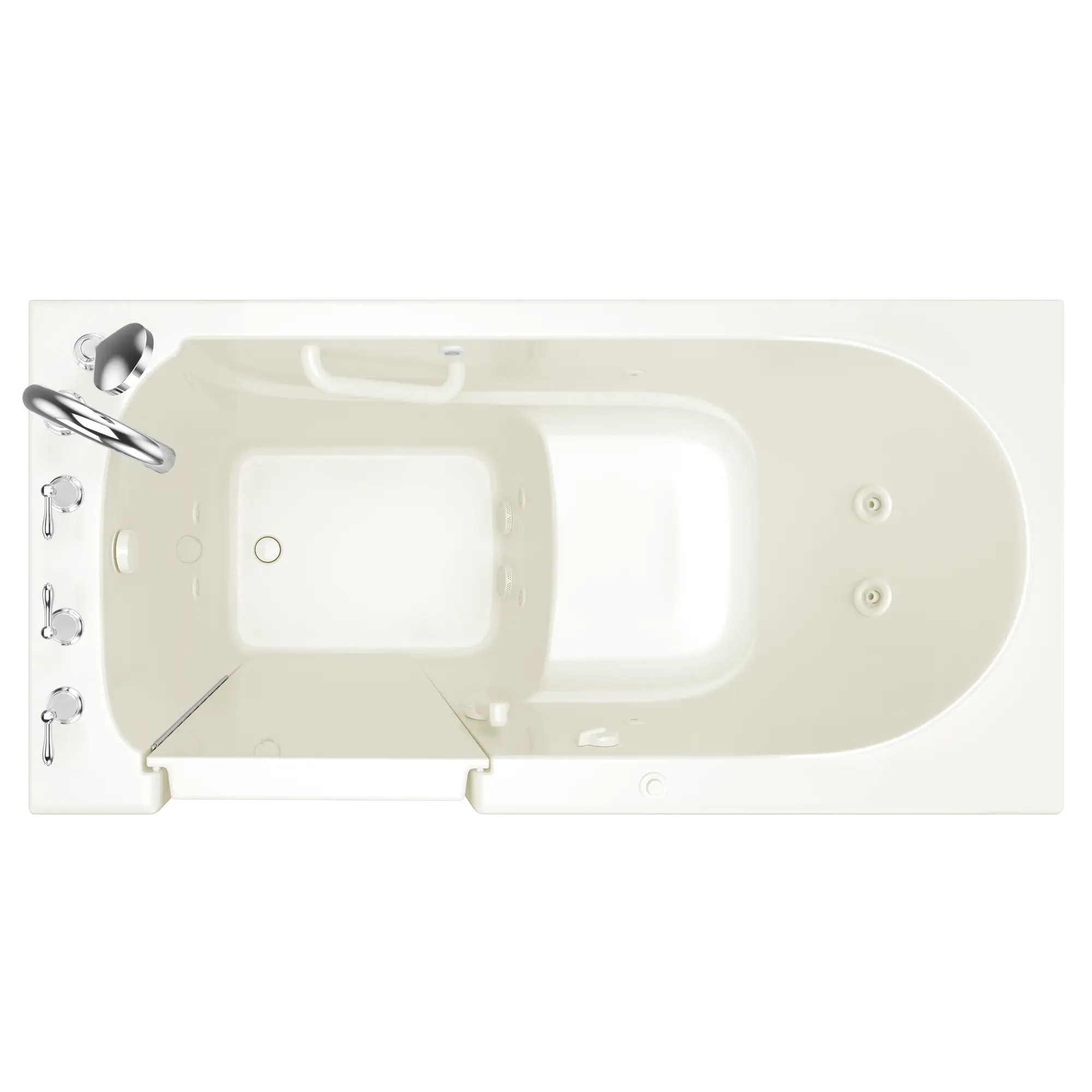 30 x 60 Inch Gelcoat Walk-In Bathtub with Whirlpool System - Left Hand Drain & Faucet Included | Ideal for Elderly & Mobility Assistance | ADA Compliant Bathing Solution
