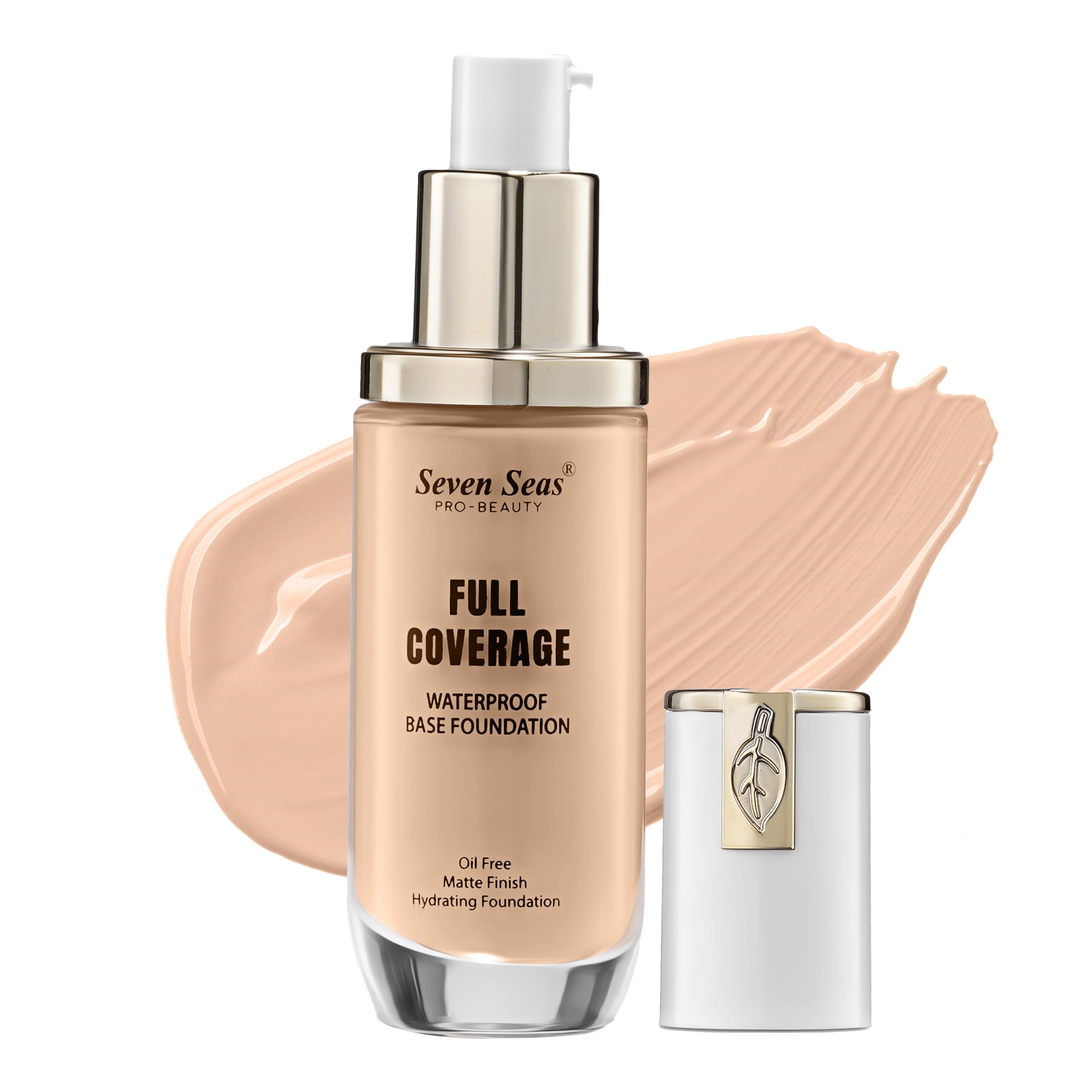Seven Seas Matte Finish Full Coverage Oil-Free Waterproof Foundation - Long Lasting Makeup for Women & Girls (All Skin Types) | Perfect for Daily Wear, Special Occasions & Hot Weather
