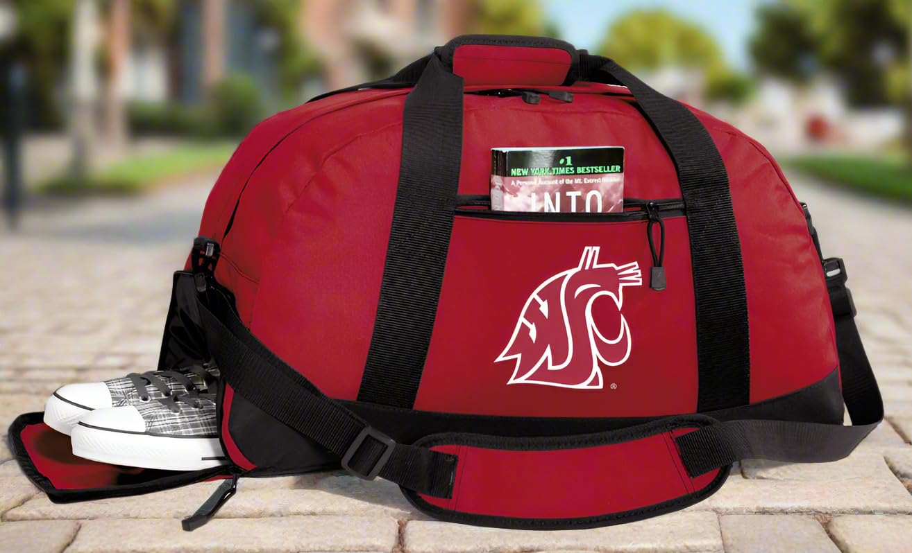 Washington State University Duffle Bags - Premium Gym Bag with Shoe Compartment & Padded Shoulder Strap | Perfect for College, Travel, Sports & Workout Gear Storage