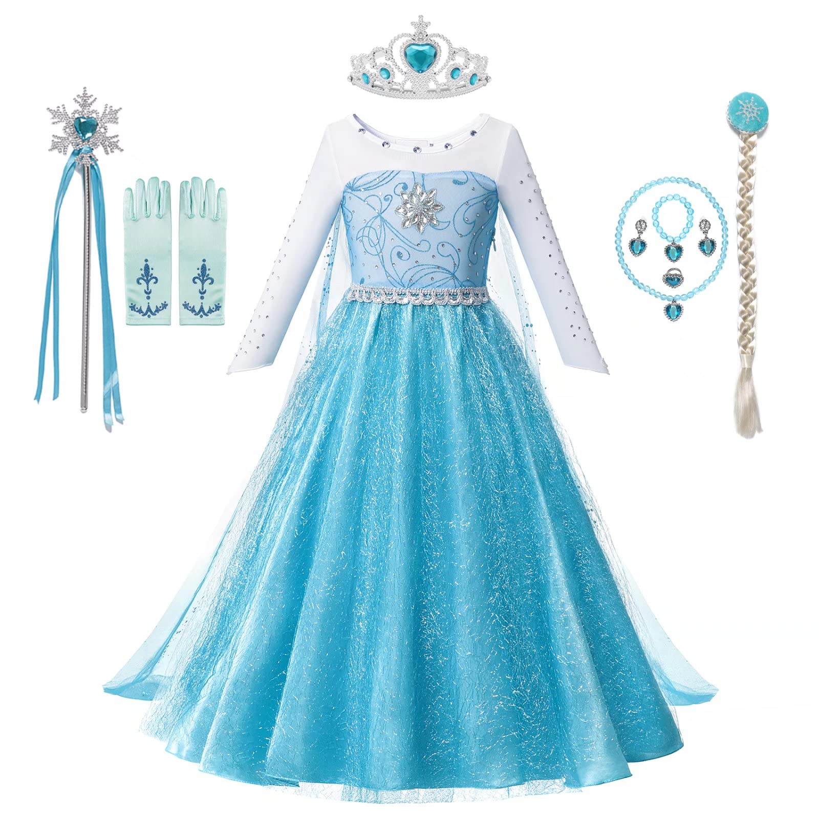 **Princess Costume for Toddler Girls - Elegant Cosplay Dress with Unique Accessories for Halloween, Christmas & Fancy Parties | Perfect for Dress-Up, Birthday Celebrations & Photo Shoots**