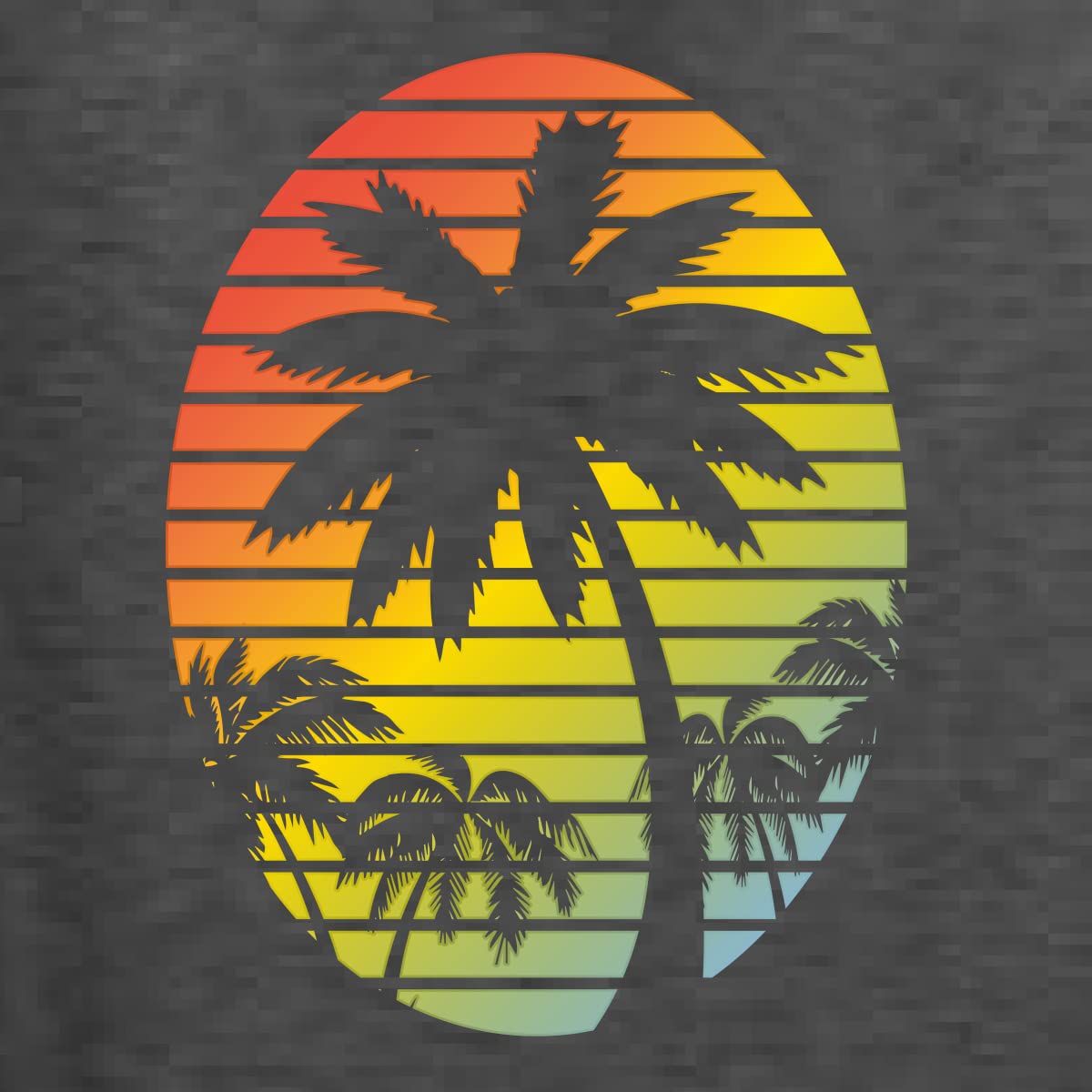 Wild Bobby Tropical Palm Trees Silhouette Sunset Graphic Unisex Crewneck Sweatshirt | Pop Culture Casual Wear for Beach Vacation & Summer Outfits
