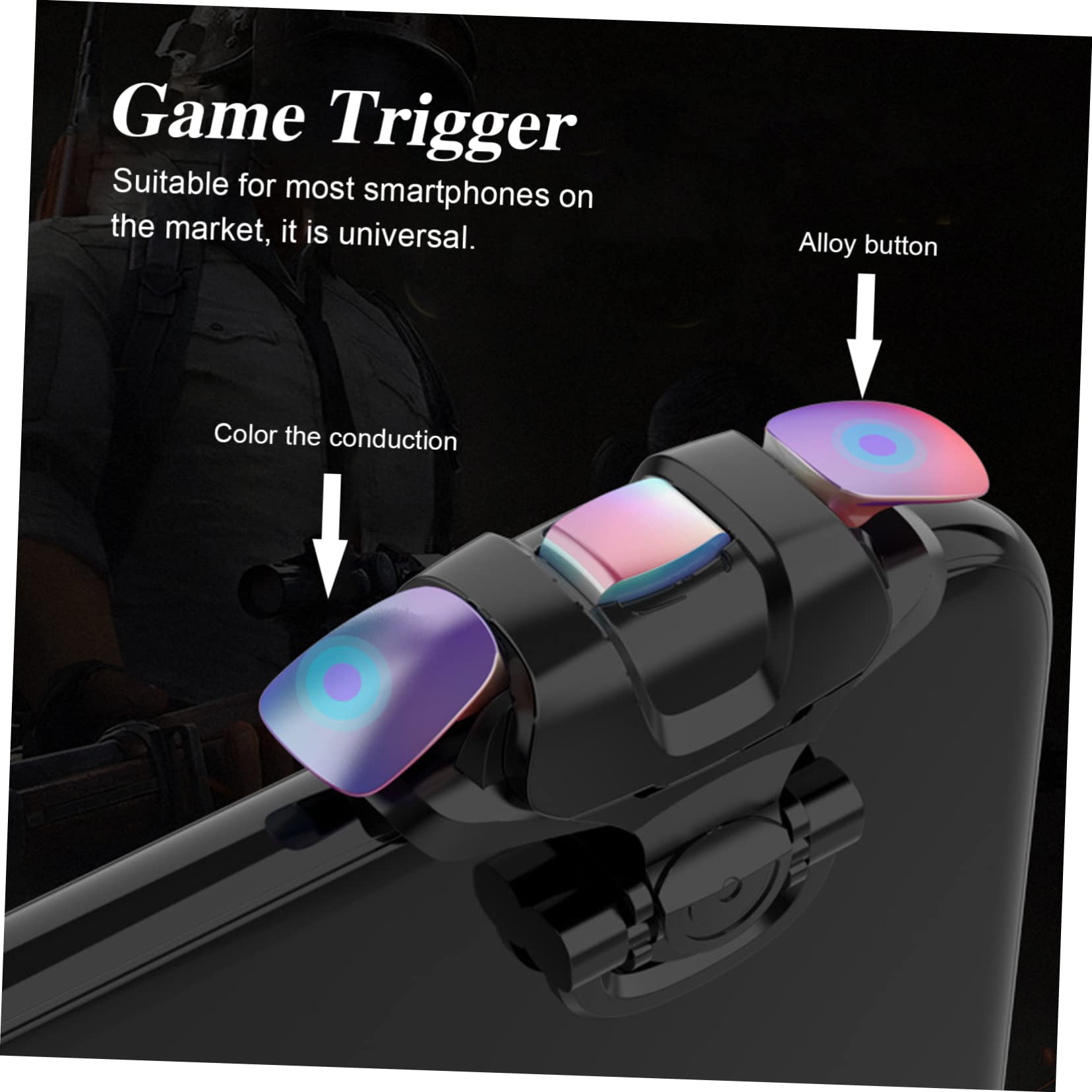 Best Mobile Gaming Triggers - Durable Phone Game Controller Triggers for Shooter Games (FPS/Battle Royale) - Improve Aim & Fire Accuracy for PUBG, Call of Duty Mobile & Fortnite - Perfect for Competitive Gaming & Esports
