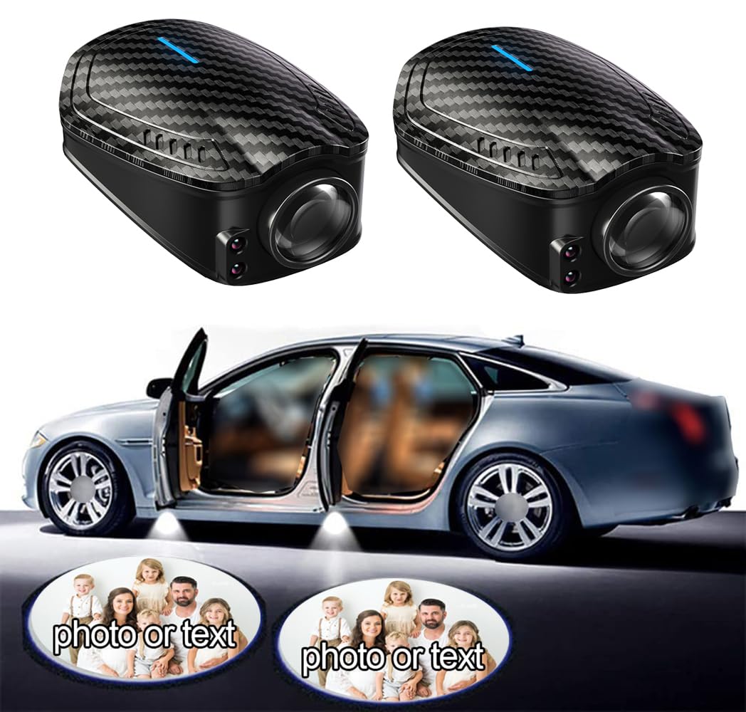 2Pcs Custom Logo Rechargeable LED Car Door Welcome Light Projector - Perfect for Nighttime Car Entry & Brand Promotion