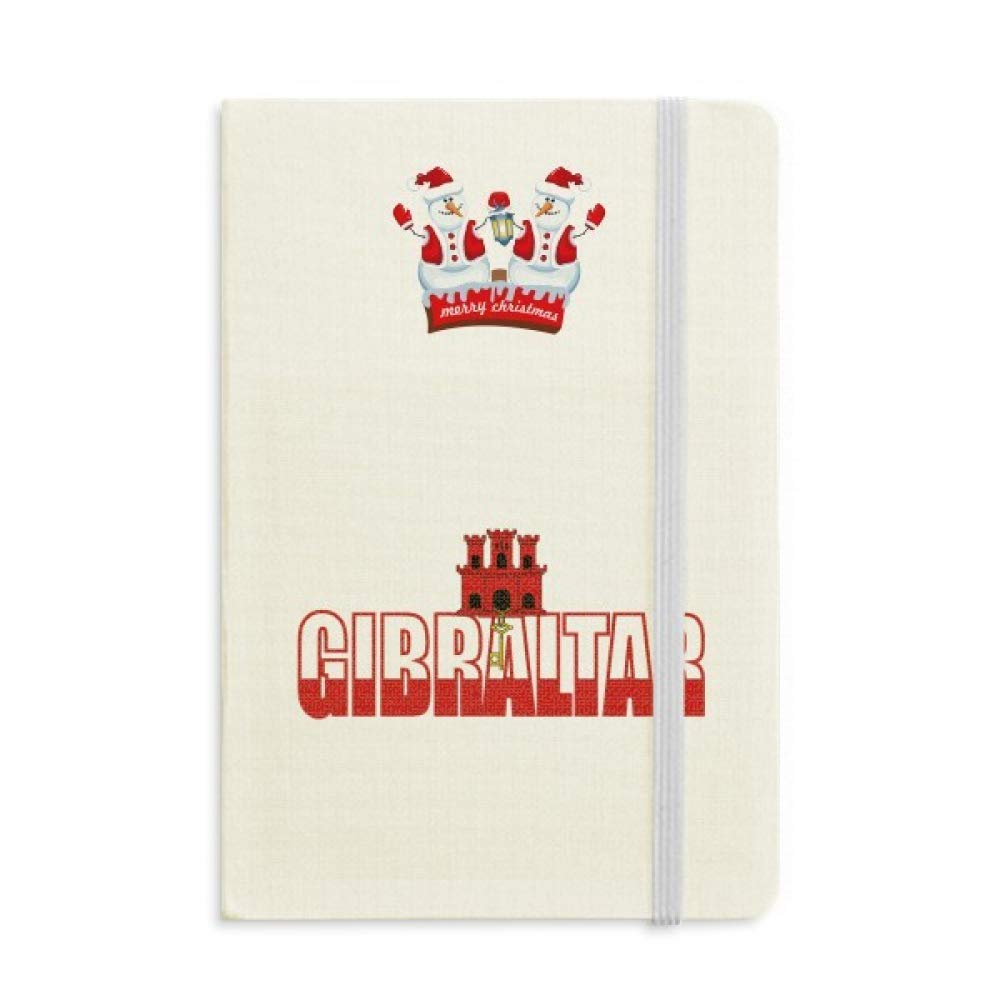 Gibraltar Country Flag Name Christmas Snowman Notebook - Thick Hardcover Journal for Holiday Gifts, Travel Writing & Christmas Decorations