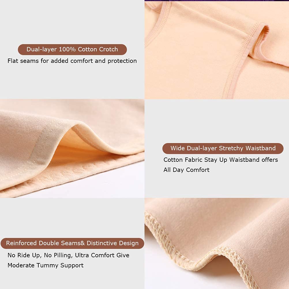 Women's Cotton Mid Waist Underwear - No Muffin Top Full Coverage Briefs Panties Lingerie Multipack | Comfortable Daily Wear & Sleepwear for Women