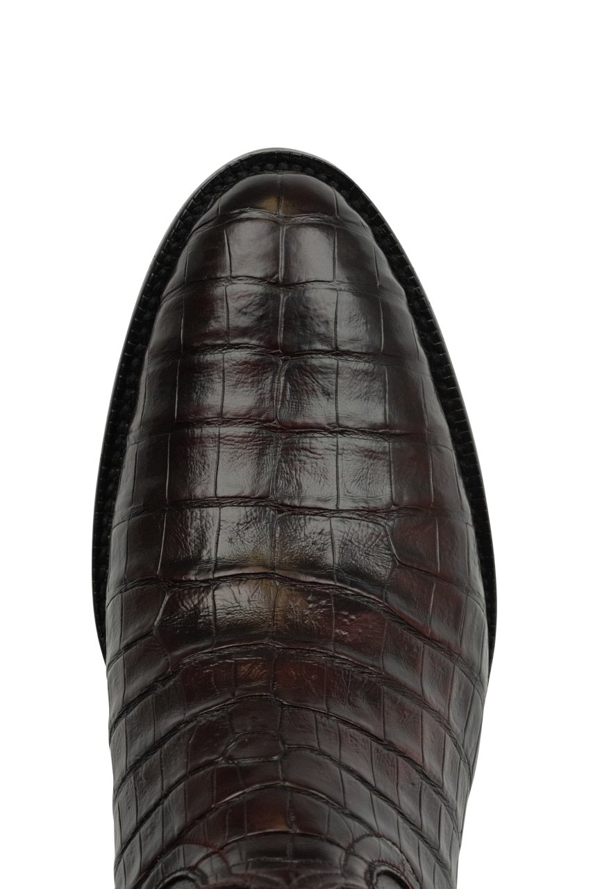 Premium Black Jack Caiman Belly Cowboy Boots in Black Cherry - Handcrafted Exotic Leather Western Boots for Men | Perfect for Rodeo, Country Dancing & Western Fashion