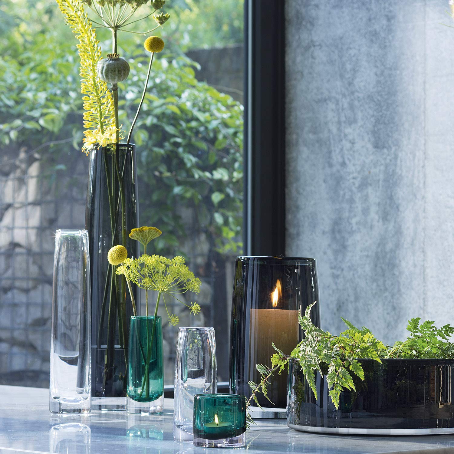 LSA International Clear Glass Stems Vase - 60cm Tall Modern Flower Vase for Home Decor, Wedding Centerpieces & Dining Table Arrangements