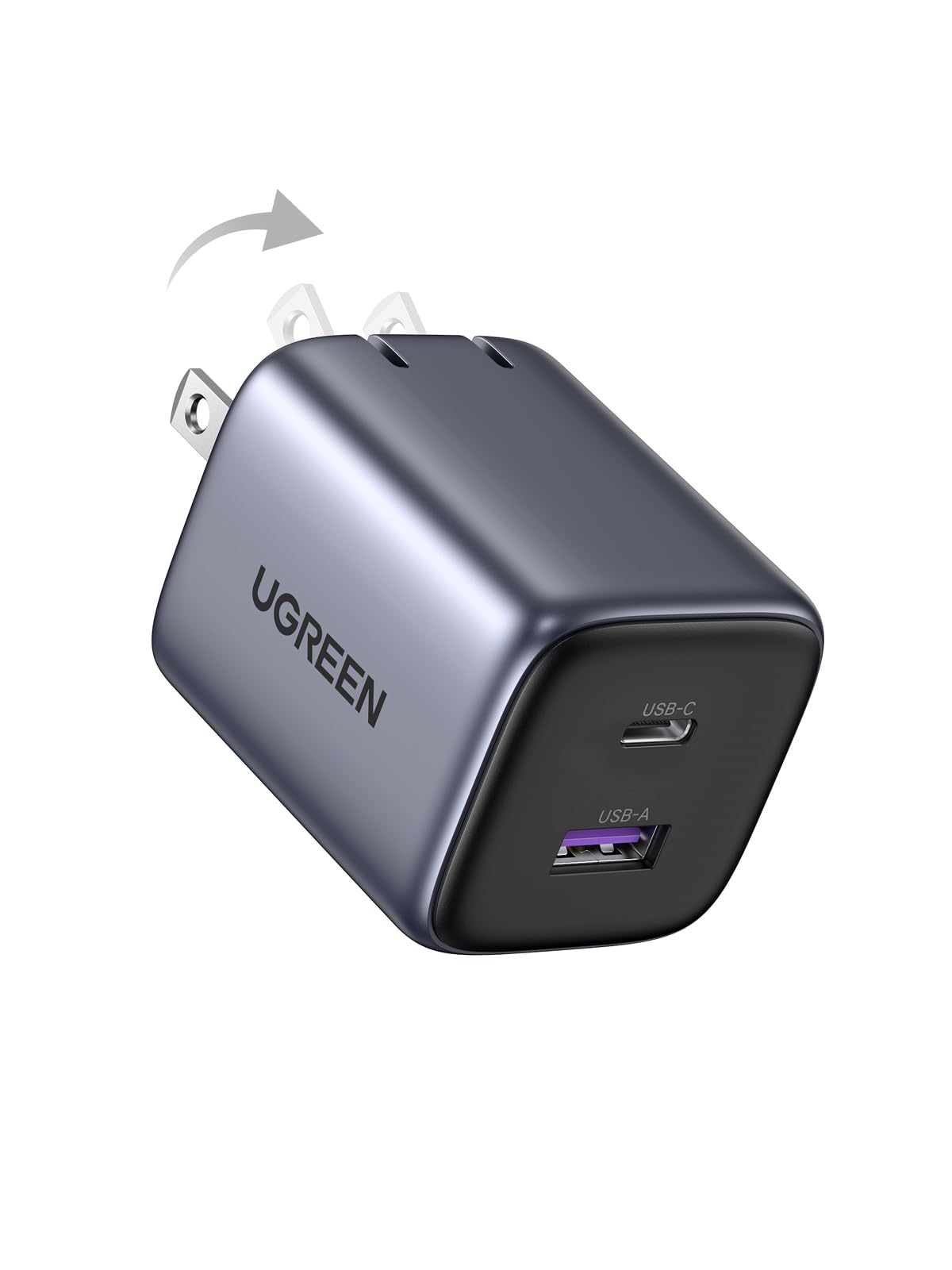 UGREEN Nexode 35W Dual Port GaN Fast Charger - Compact Foldable USB C Wall Charger for iPhone 16/15/14/13 Pro/Max, Samsung Galaxy S25/S24/S23 Ultra, Google Pixel 8 Pro/7, iPad Pro/Air, MacBook Air/Pro, Steam Deck - Perfect for Travel, Office & Home Charging