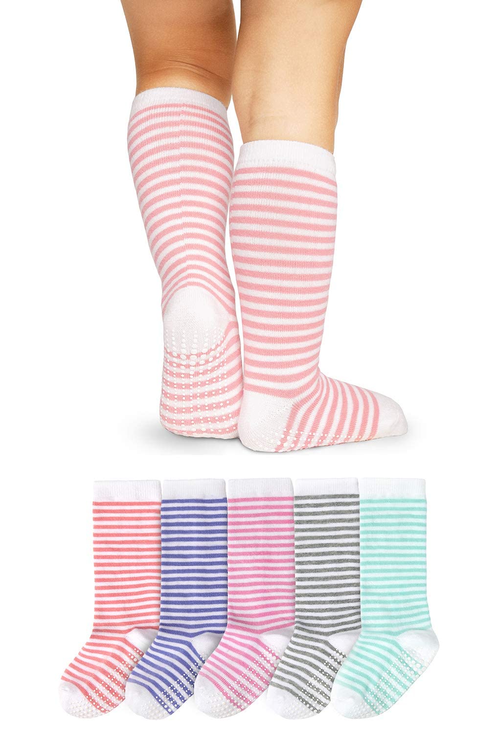 LA ACTIVE Girls Knee High Socks - Soft Warm Cotton School Uniform & Sports Socks for Toddlers & Kids - Perfect for School, Dance, Cheerleading & Winter Outfits