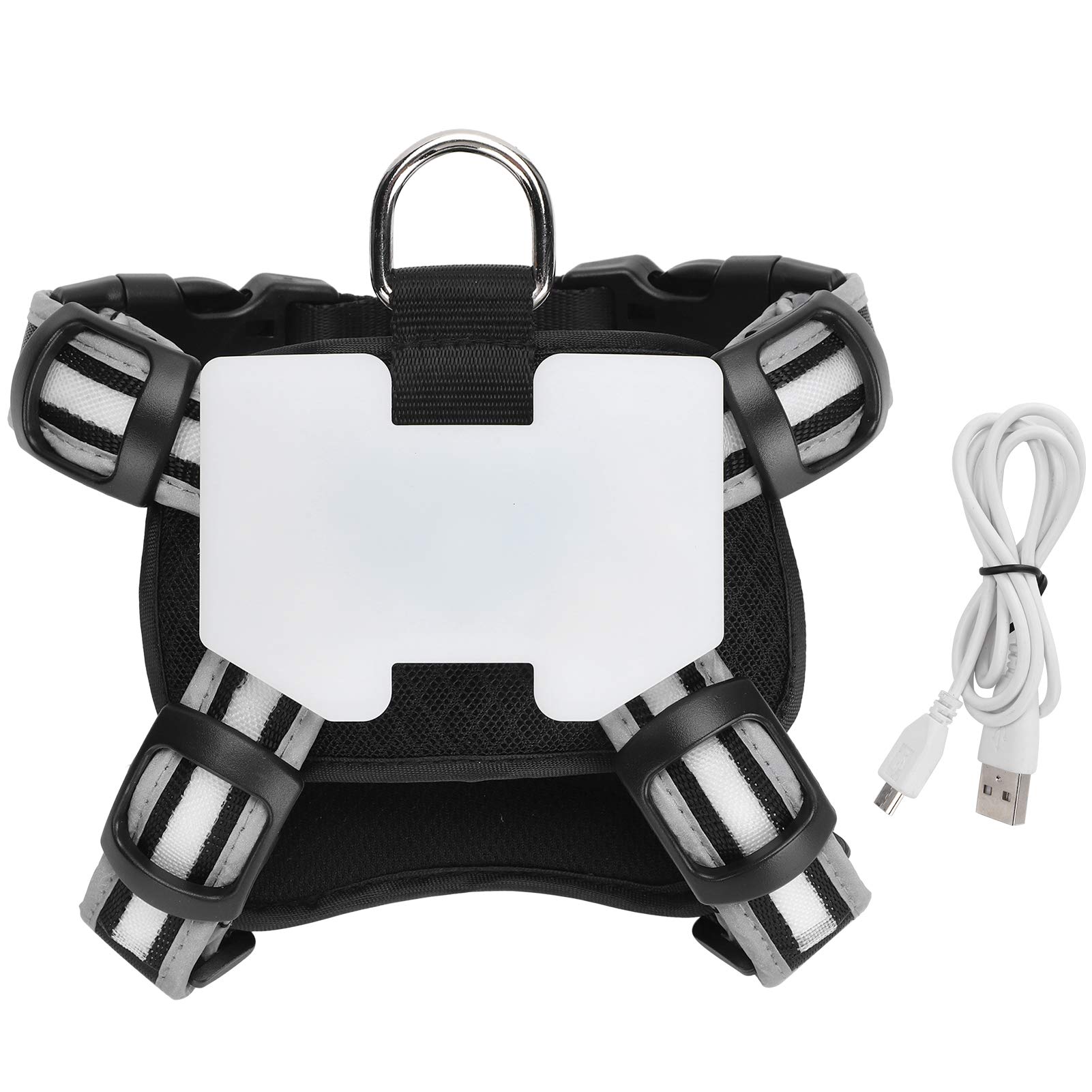 USB Rechargeable LED Dog Harness - Reflective Safety Vest for Dogs & Puppies with Adjustable Straps (Polyester + LED Lights) - Perfect for Night Walks, Jogging & Outdoor Adventures (Size XL)