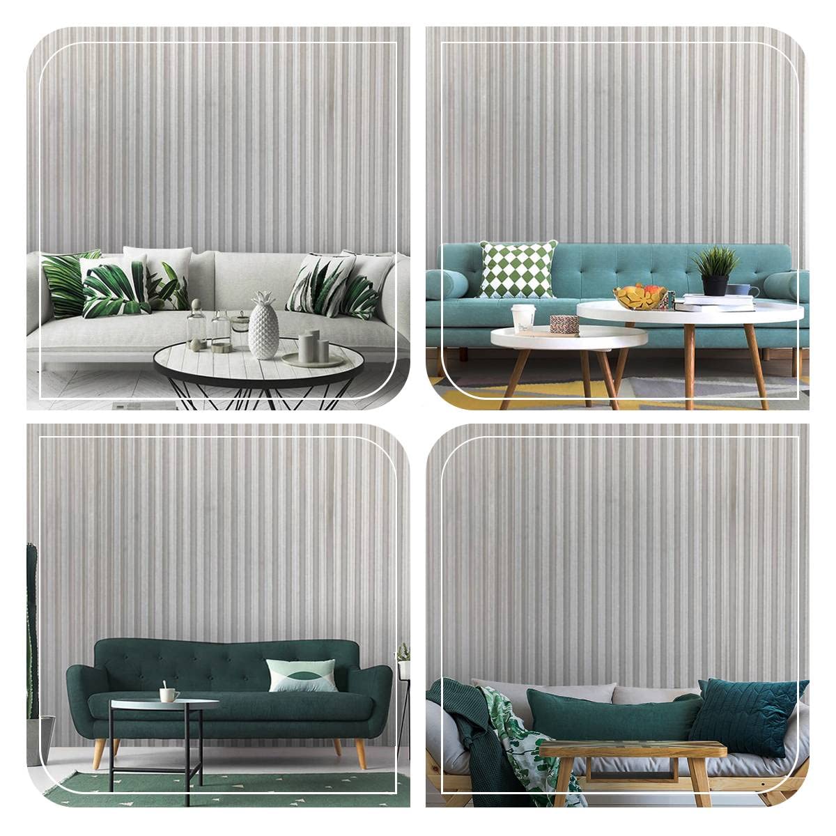 3D Corrugated Grey Metal Wallpaper - Rusty Zinc Grunge Texture Self-Adhesive Peel & Stick Wall Mural for Bedroom, Living Room, Dorm Decor - Easy to Apply on Walls, Ceiling & Wardrobe - Industrial Style Home & Office Interior Design