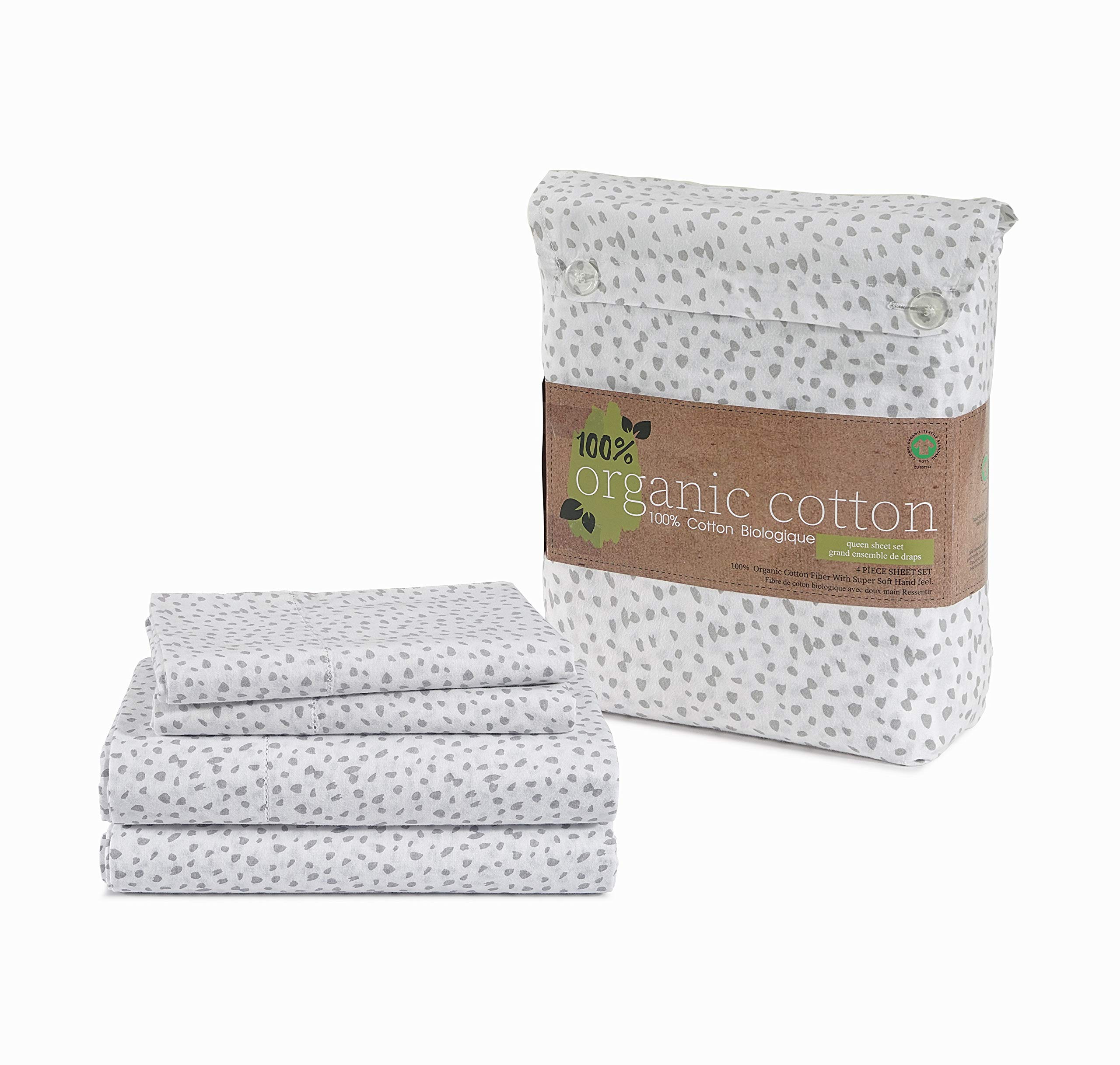 100% Organic Cotton Twin XL Sheet Set - 3-Piece GOTS Certified Percale Bedding, Ultra Soft & Breathable, Fits 15
