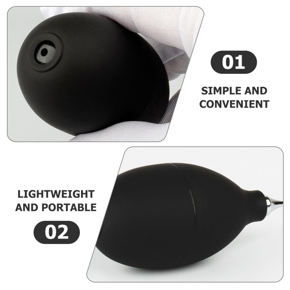 Gatuida Rubber Air Blower Pump - Handheld Compressed Air Bulb for Dust Cleaning, Keyboard Cleaning, Camera Lens Blower, and Inflating Small Items (Black)