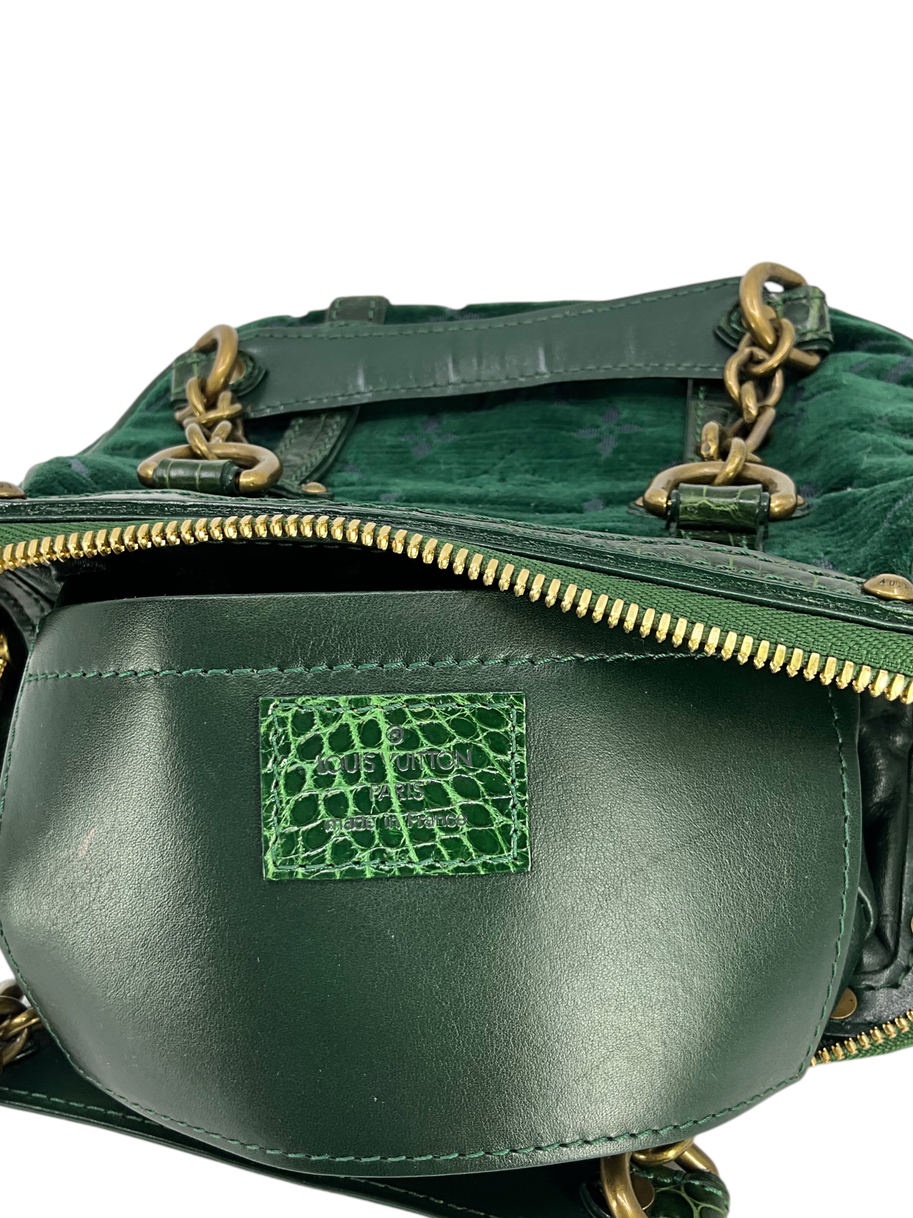 Louis Vuitton Limited Edition Monogram Velours Alligator Gracie PM Handbag - Luxury Designer Purse for Women, Evening Parties & Special Occasions