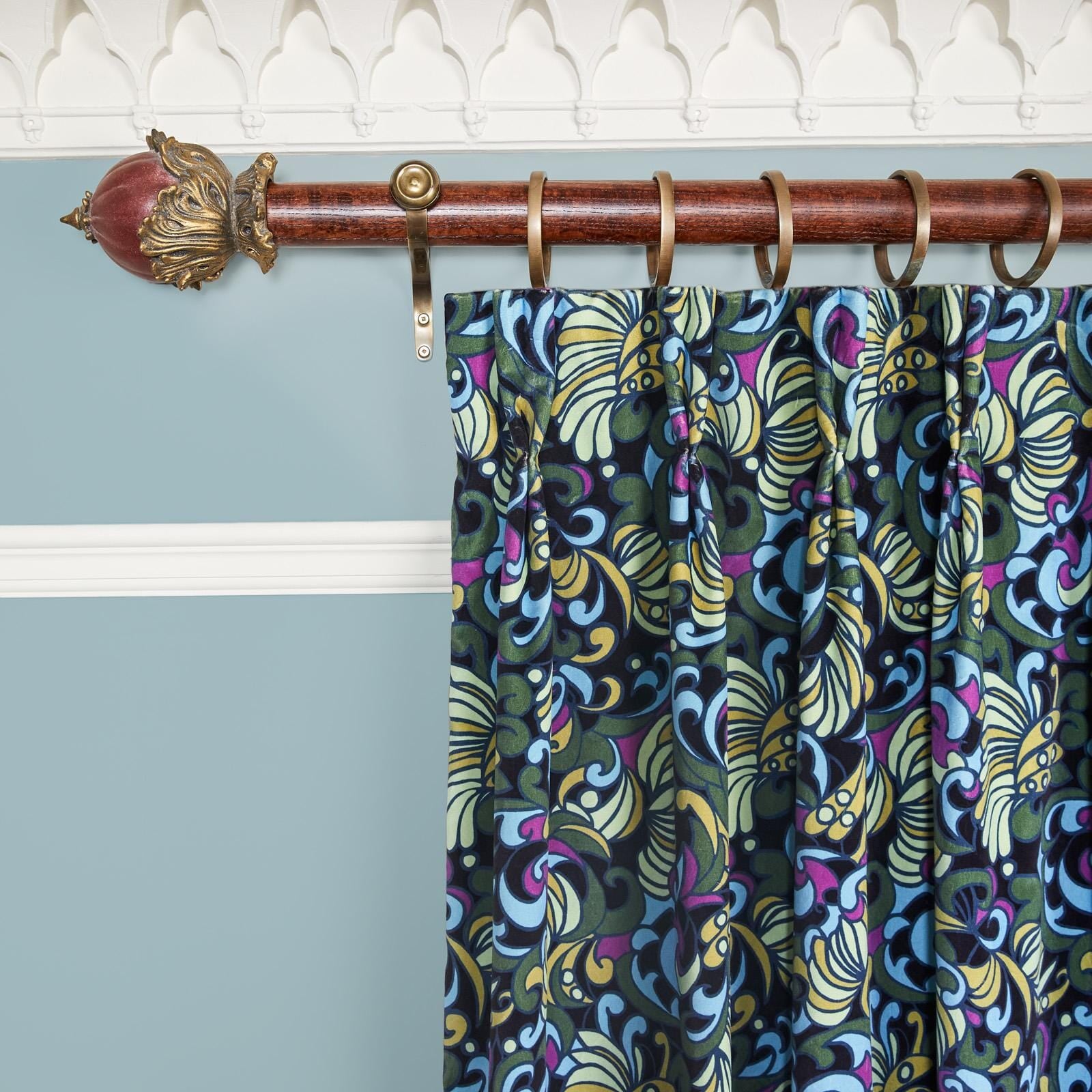 Luxury ZENNOR Velvet Curtains for Living Room - Soft Ocean Blue Blackout Drapes with Thermal Insulation - Perfect for Bedroom, Nursery & Home Theater Decor