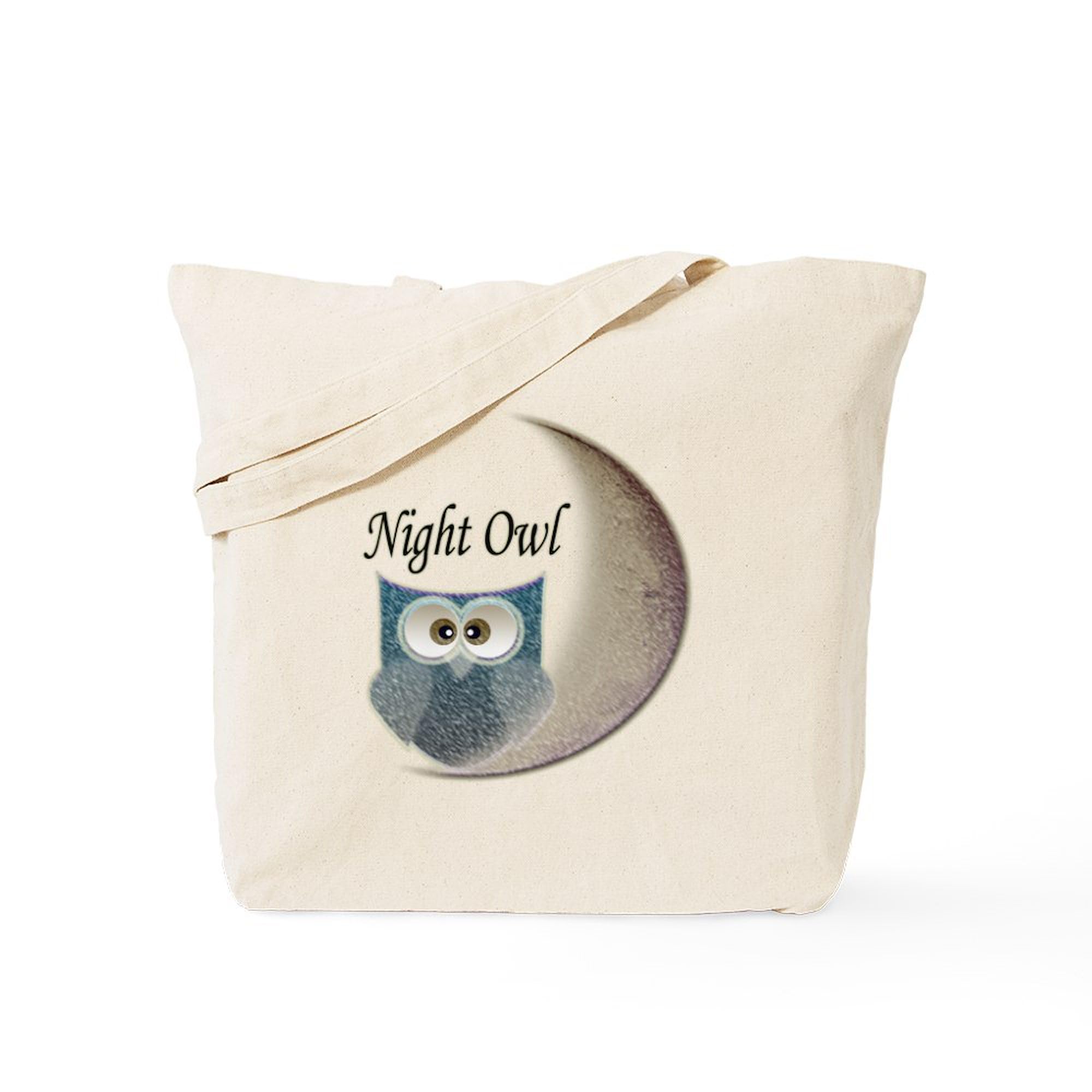 Night Owl Canvas Tote Bag - Eco-Friendly Reusable Shopping Bag for Groceries, Beach & Work | Natural Cotton Tote with Owl Design