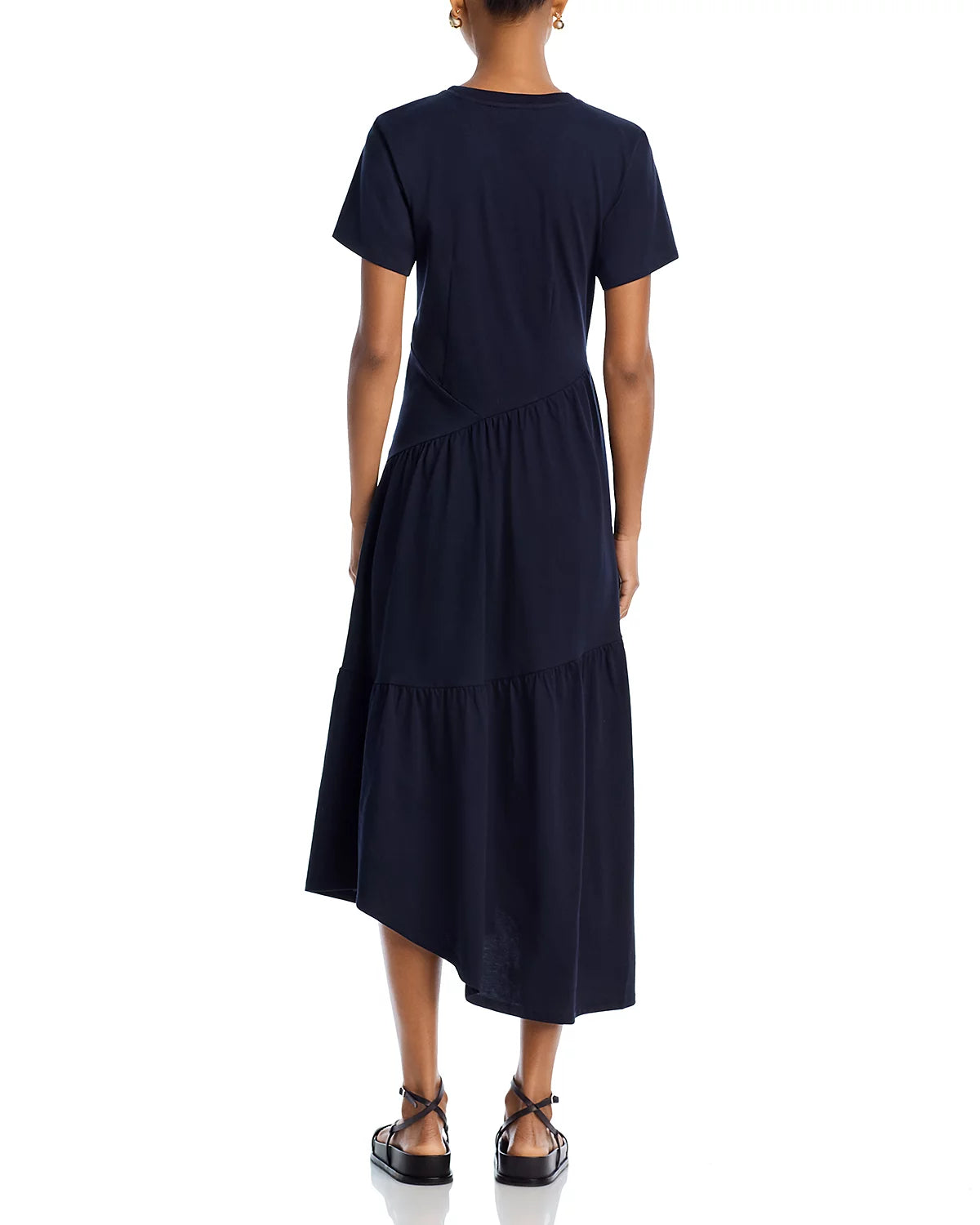 Elegant FRAME Gathered Dress for Women | Flowy Midi Dress with Ruffled Hem | Perfect for Weddings, Parties & Date Nights