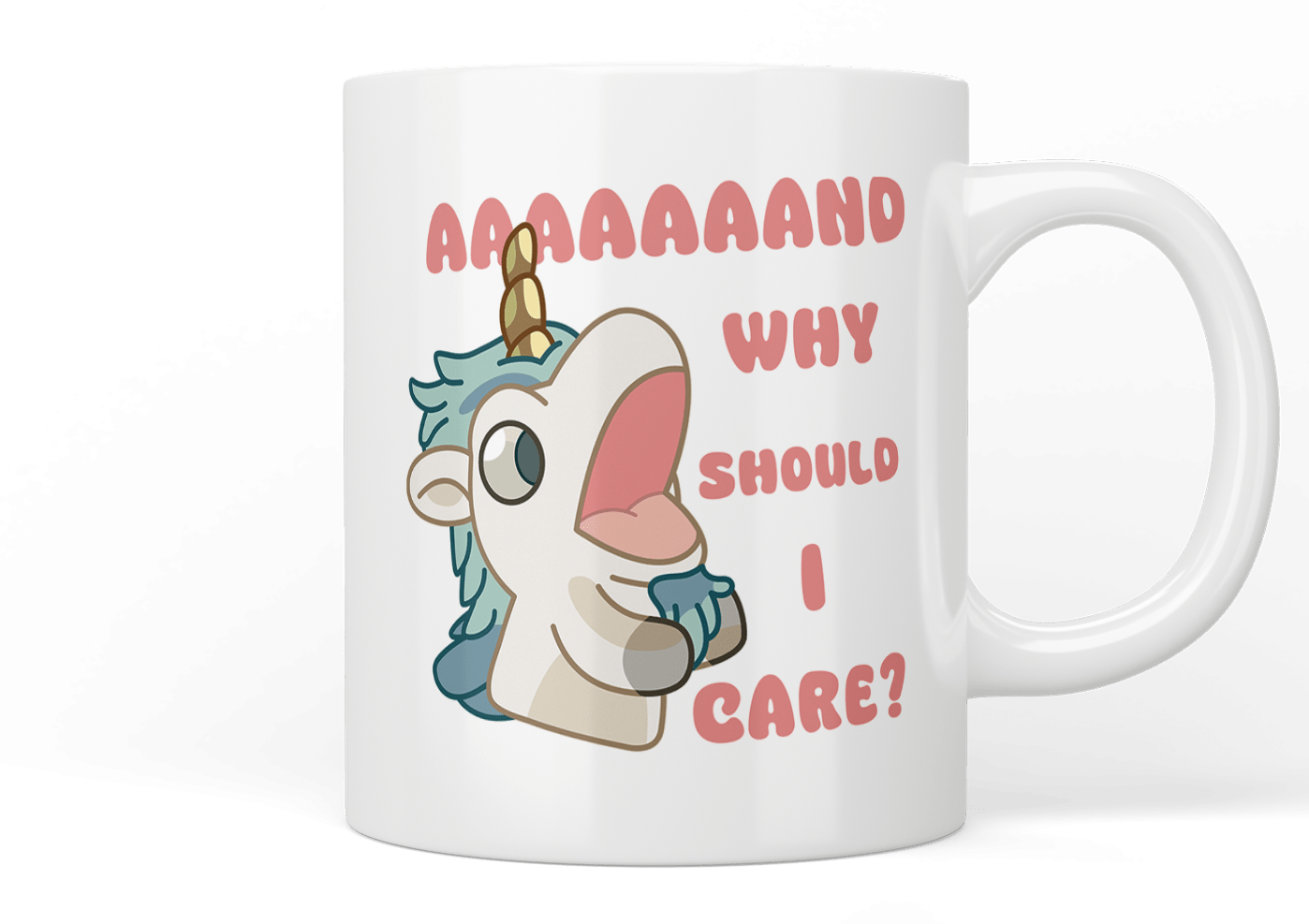 Bluey Unicorse 'And Why Should I Care?' Funny Coffee Mug - Perfect for Kids, Fans & Gift Giving - Great for Home, Office & Playtime