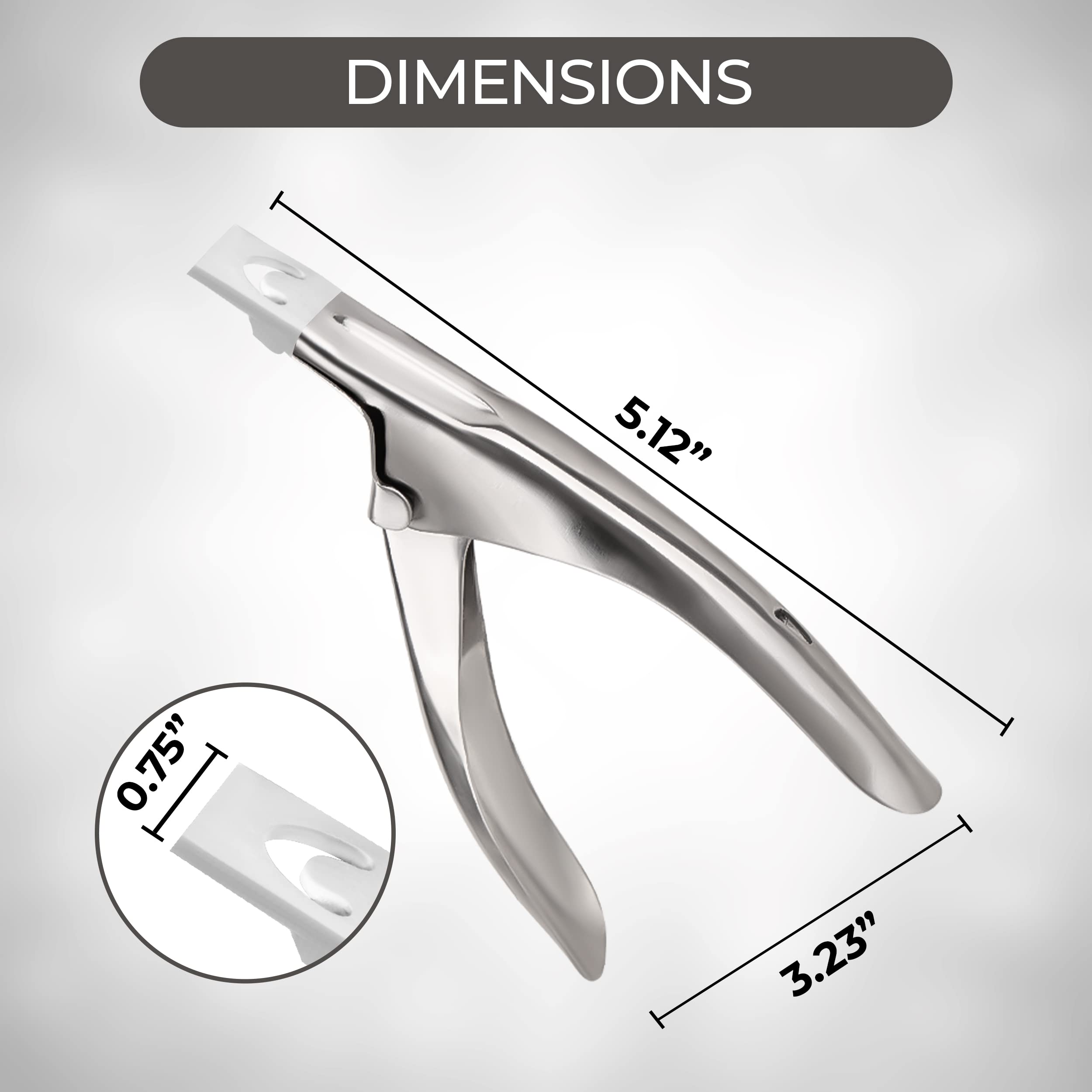 Professional Acrylic Nail Clippers for Fake Nails - Stainless Steel Adjustable Nail Trimmer for Home Salon & Nail Art - Perfect Gift for Women (Silver) | Ideal for Manicures, Pedicures & DIY Nail Care