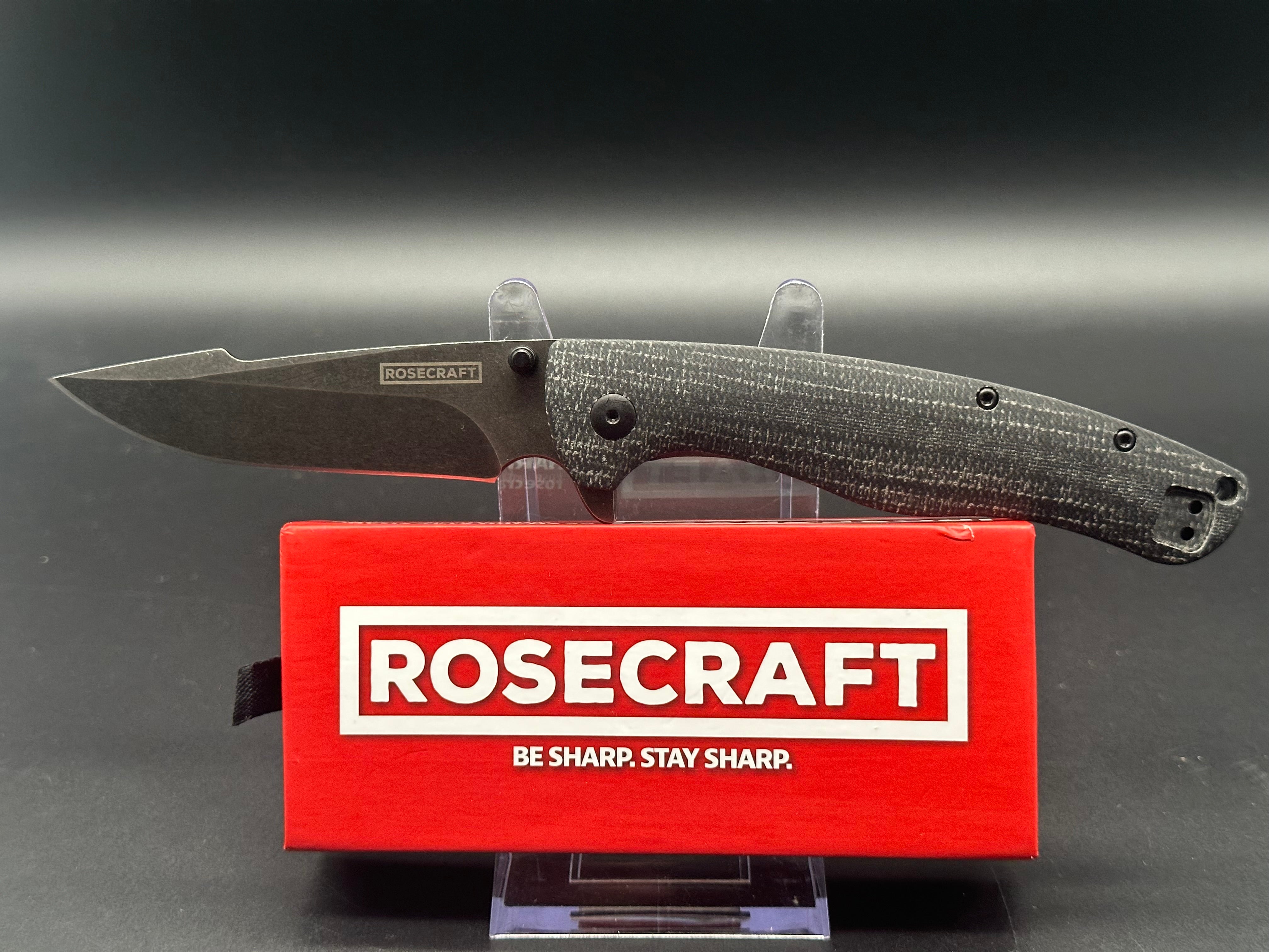 Rosecraft Mohok Folding Knife with D2 Steel Blade & Micarta Handle - Perfect for Camping, Hiking, and Outdoor Adventures