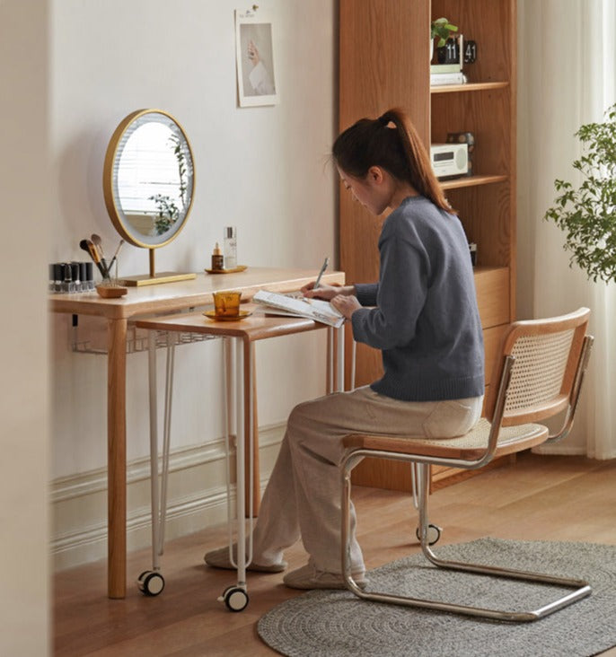 Solid Oak Wood Two-Tier Stackable Office Desk - Perfect for Home Office, Workspace & Small Business Use
