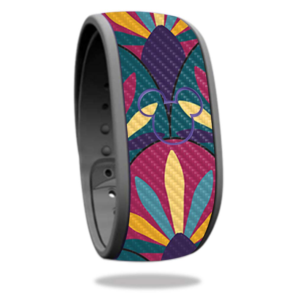 MightySkins Carbon Fiber Skin for Disney MagicBand - Bold Tile Design | Protective & Durable Textured Cover | Easy to Apply & Remove | USA Made | Perfect for Theme Parks, Travel & Disney Fans