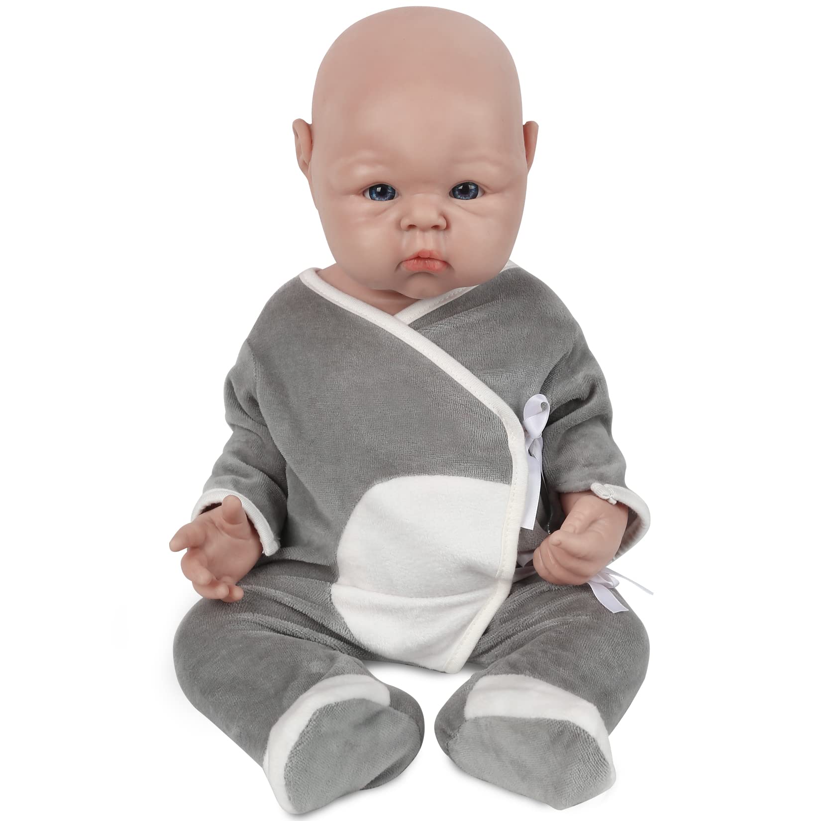 Vollence 19 Inch Realistic Full Body Silicone Baby Boy Doll - Ultra Lifelike Reborn Doll with Soft Skin, Not Vinyl Material | Perfect for Collectors, Photography Props, Therapy & Gift Giving