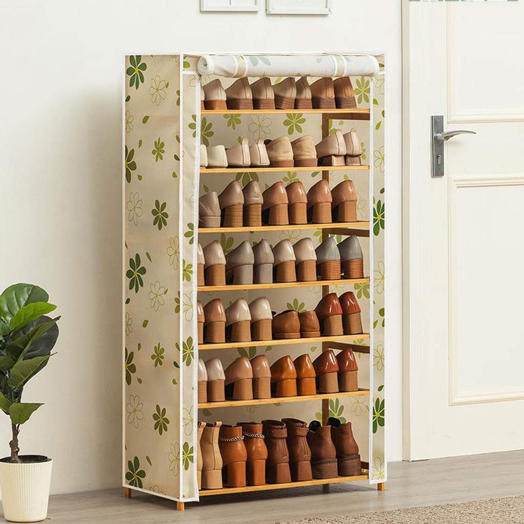 8-Tier Space-Saving Shoe Rack Organizer - Waterproof Non-Woven Fabric Shoe Storage Cabinet for Closet (Beige) | Perfect for Small Spaces, Entryways & Bedroom Organization