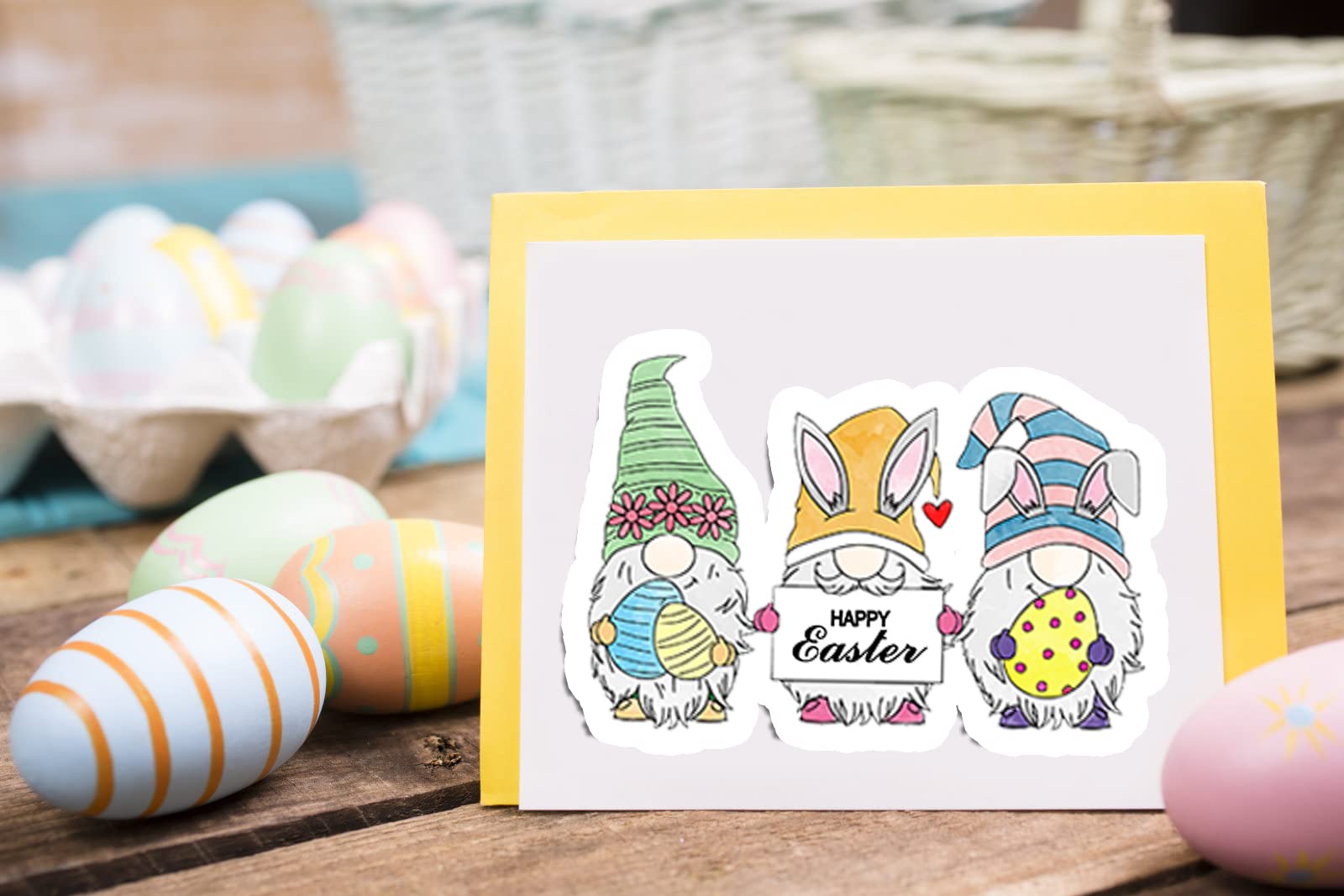 Easter Gnome Metal Die Cuts for Card Making - Rabbit Dwarf Cutting Dies with Easter Words Banner - Scrapbooking Stencils & Embossing Templates for DIY Greeting Cards, Photo Albums, and Home Decor - Perfect for Easter Crafts, Holiday Decorations, and Gift Making