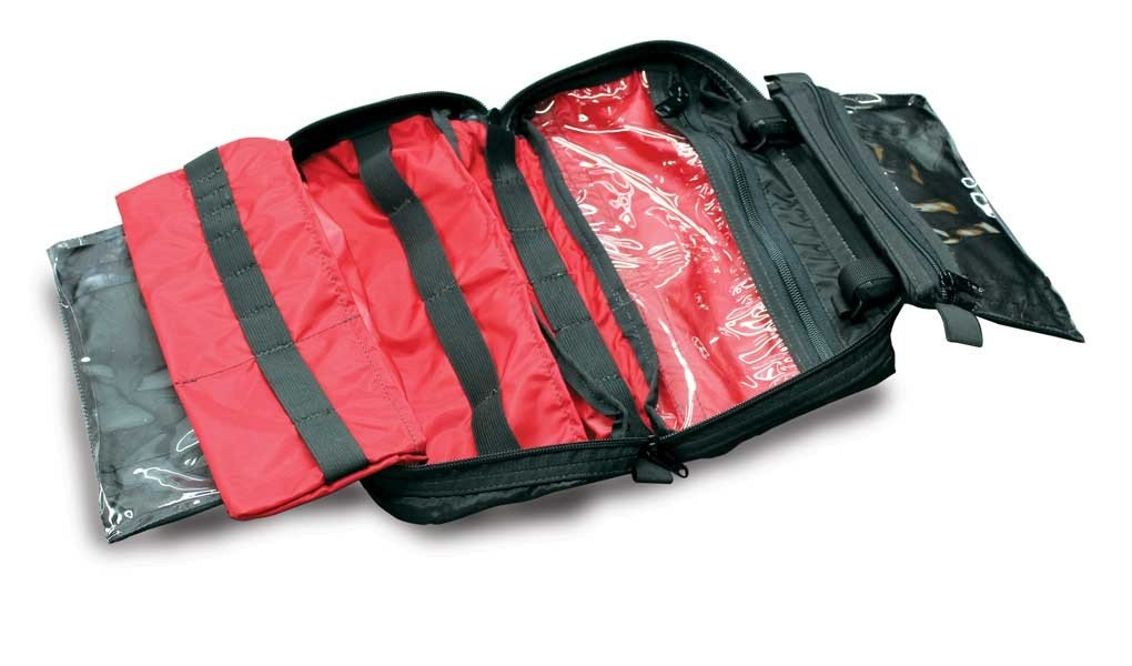 Conterra Super Organizer First Aid Kit - 400D Pack Cloth Red/Black Rectangular Medical Pouch for Emergency, Camping, Hiking & Travel Supplies Storage | Compact & Durable EMT Organizer