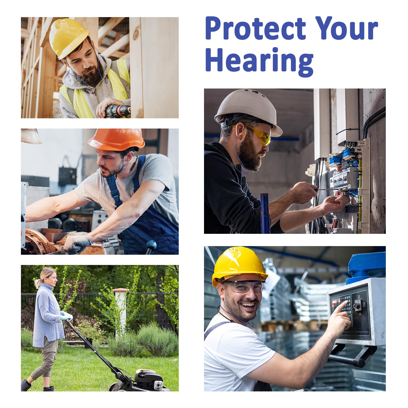 Bluetooth Noise Cancelling Earbuds - 29dB Noise Reduction Wireless Headphones with 30-Hour Battery, IPX5 Sweatproof, OSHA Compliant for Industrial Safety - Perfect for Work, Construction Sites & Gym Workouts