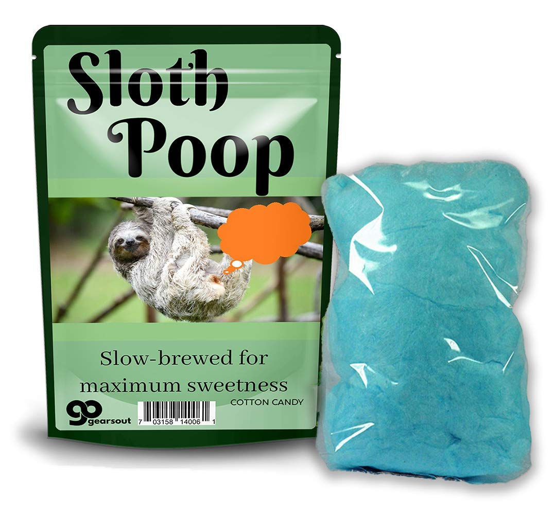 Funny Sloth Poop Cotton Candy Gag Gift - Blue Gluten-Free Novelty Candy for Adults & Kids - Perfect for Pranks, Stocking Stuffers & Party Favors