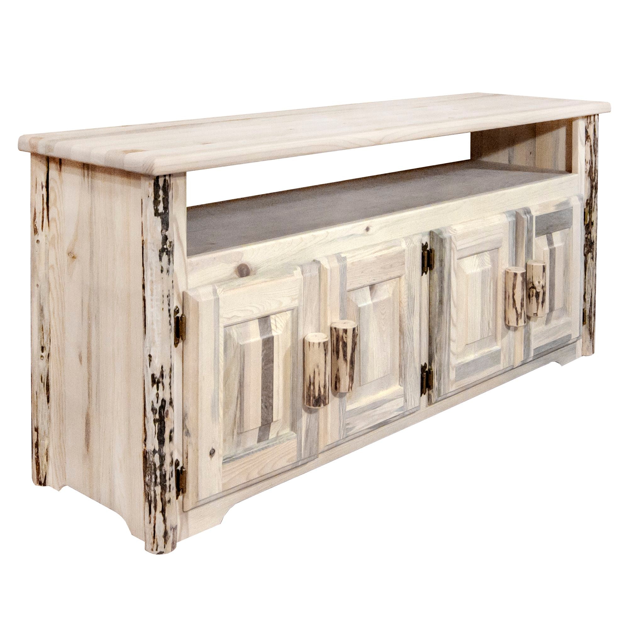Montana TV Stand for 55-75 Inch TVs - Modern Wood Entertainment Center with Storage Shelves for Living Room, Bedroom & Home Theater