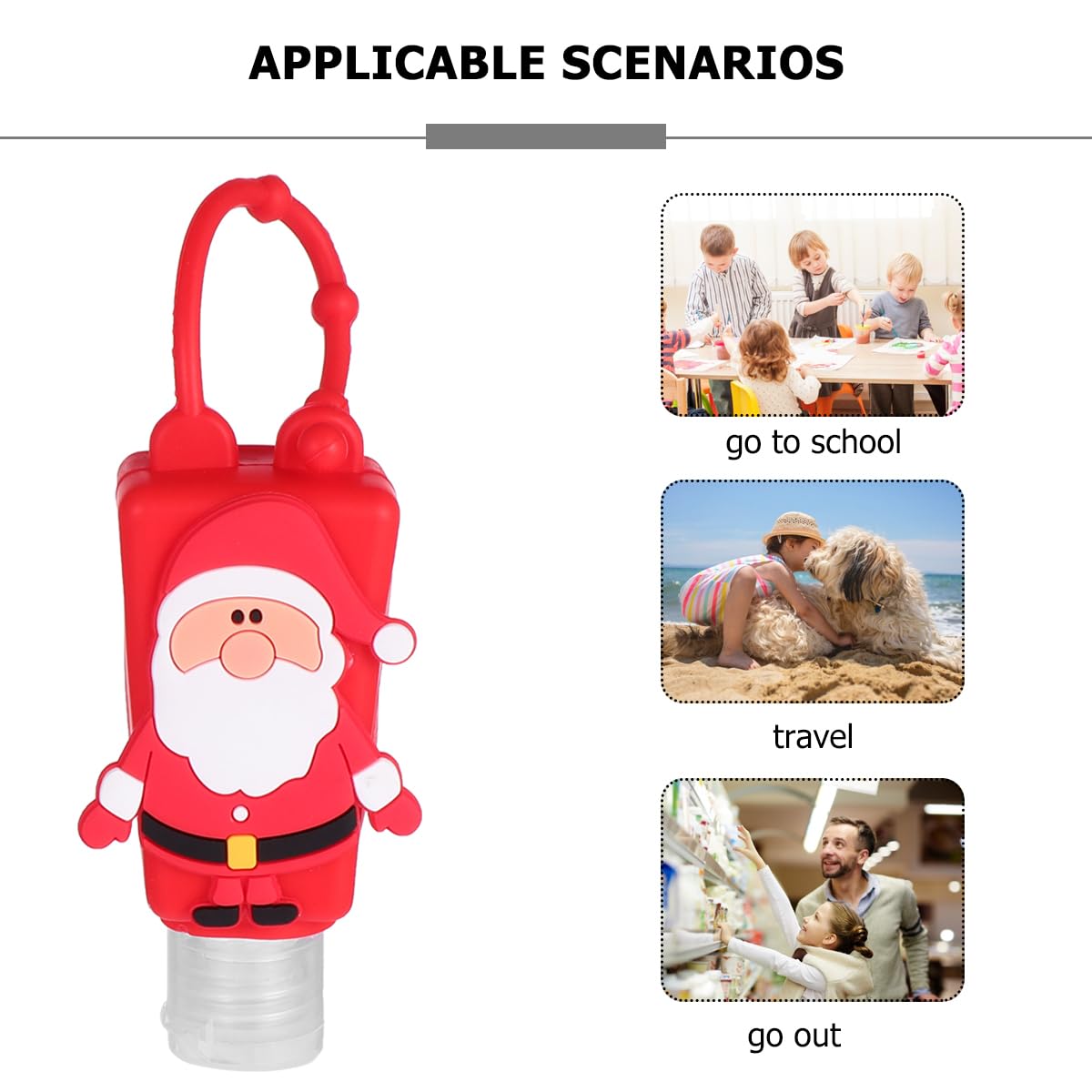 10PCS Christmas Travel Keychain Bottles - Refillable Squeeze Containers with Hand Holder for Kids & Adults | Perfect for Holiday Travel, Gifts & On-the-Go Essentials