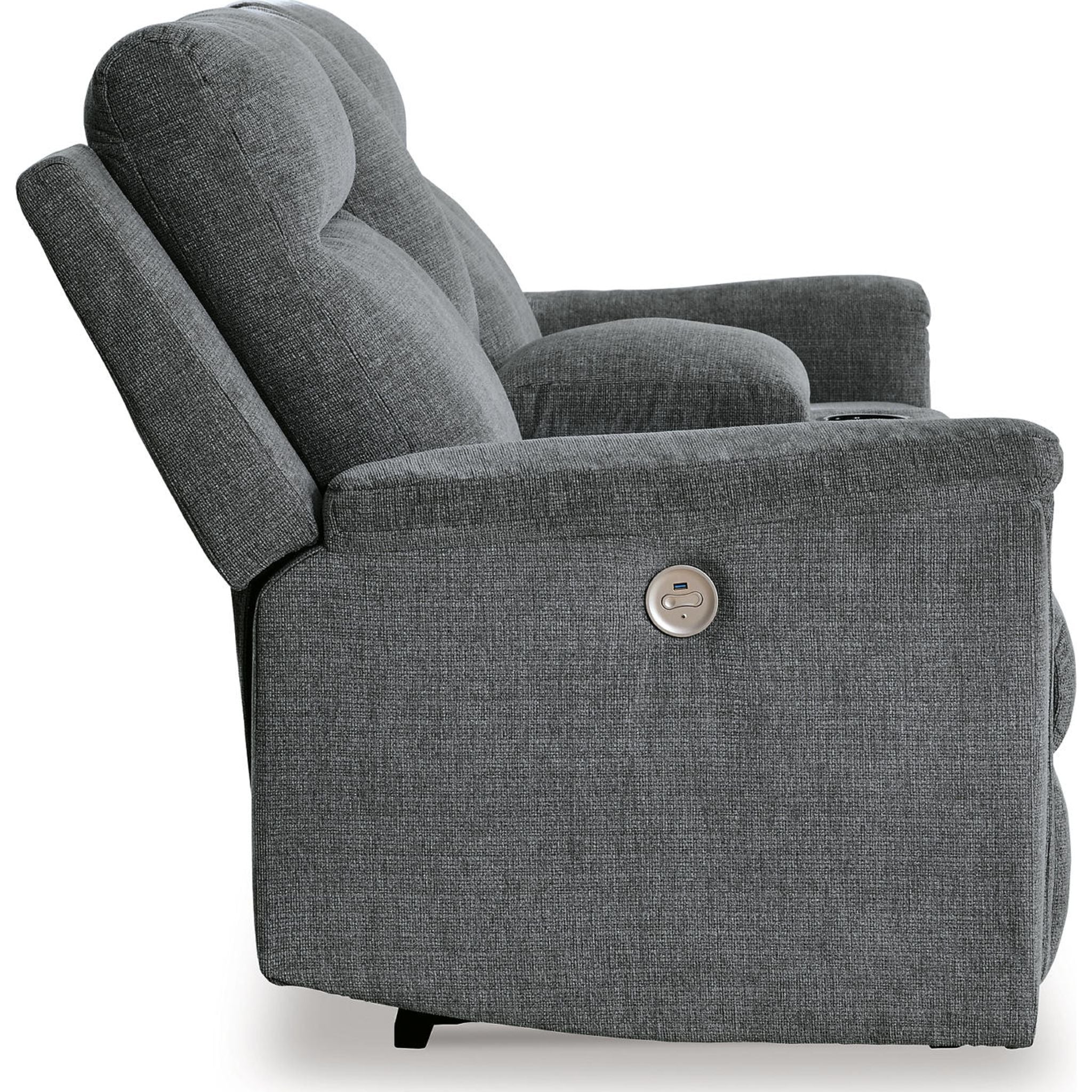 Barnsana Power Reclining Loveseat with Console - Modern Electric Recliner Sofa for Living Room, Home Theater & Family Room - Comfortable Dual Motor Couches with USB Charging & Cup Holders