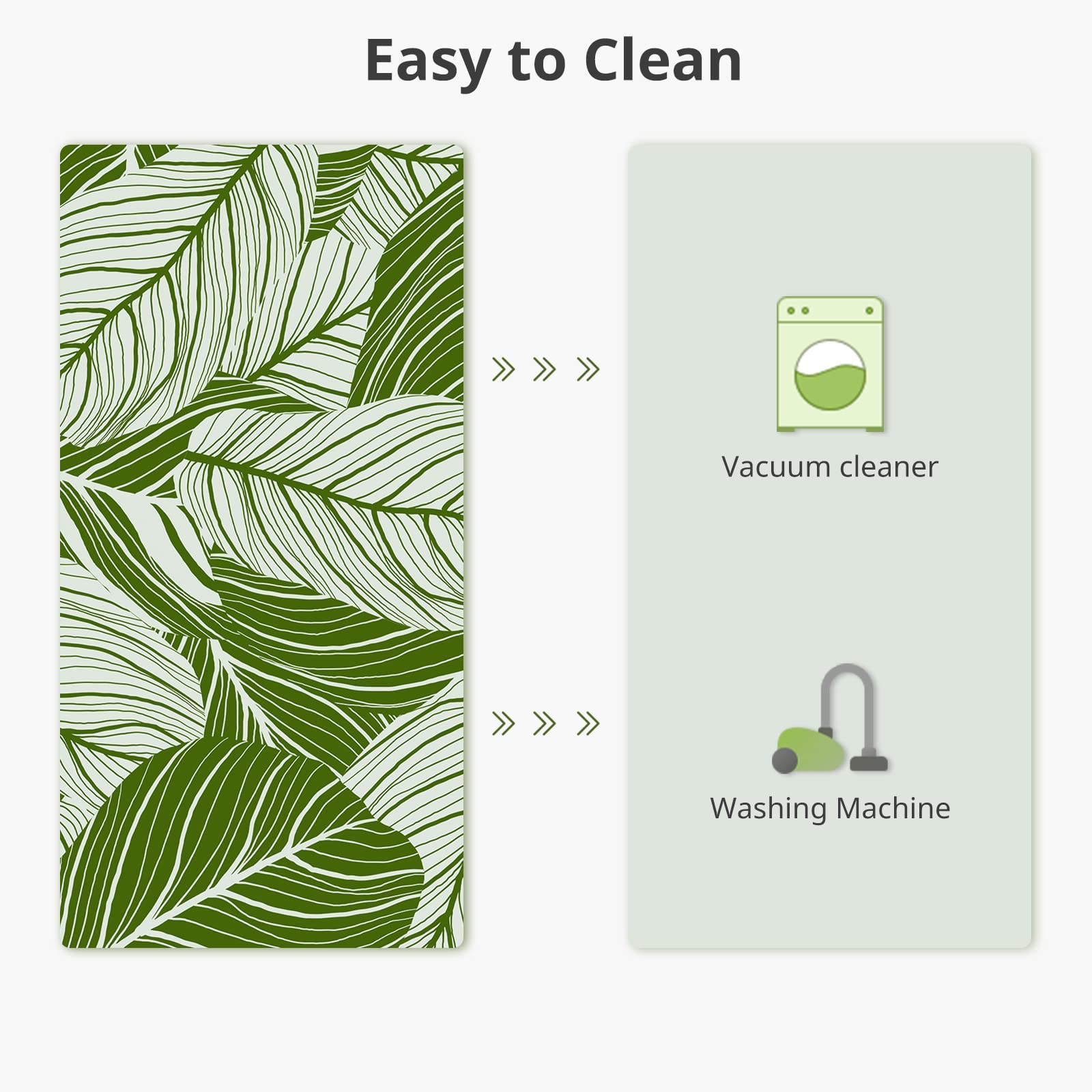 Non-Skid Washable Kitchen Rugs and Mats - 47.2''L x 19.6''W Runner Rugs for Kitchen Floor, Front of Sink, Hallway, Laundry Room, Bathroom, and Entryway
