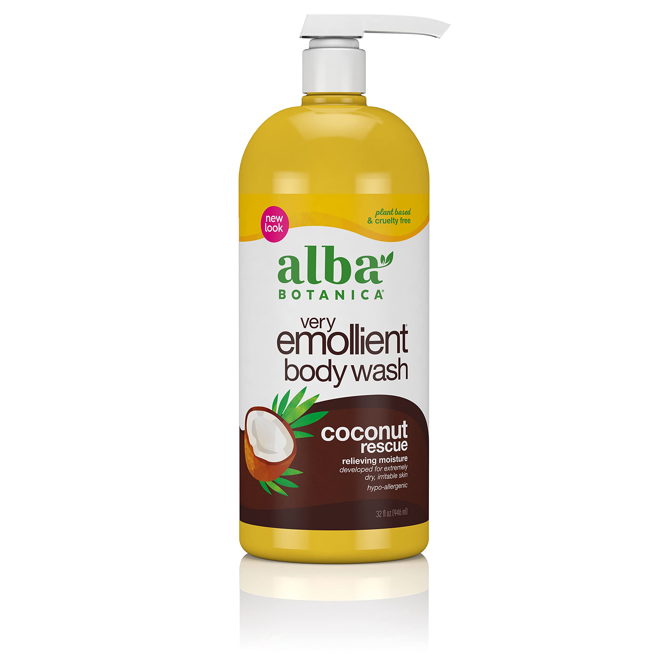 Alba Botanica Coconut Rescue Body Lotion & Body Wash Bundle, 32 Oz Each - Hydrating & Moisturizing for Dry Skin - Perfect for Shower & Daily Skincare Routine