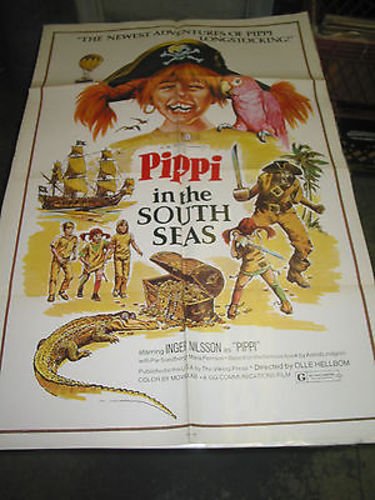 Original U.S. One Sheet Movie Poster - Pippi in the South Seas (Inger Nilsson) - Vintage Film Collectible for Home Theater Decor & Movie Memorabilia Displays