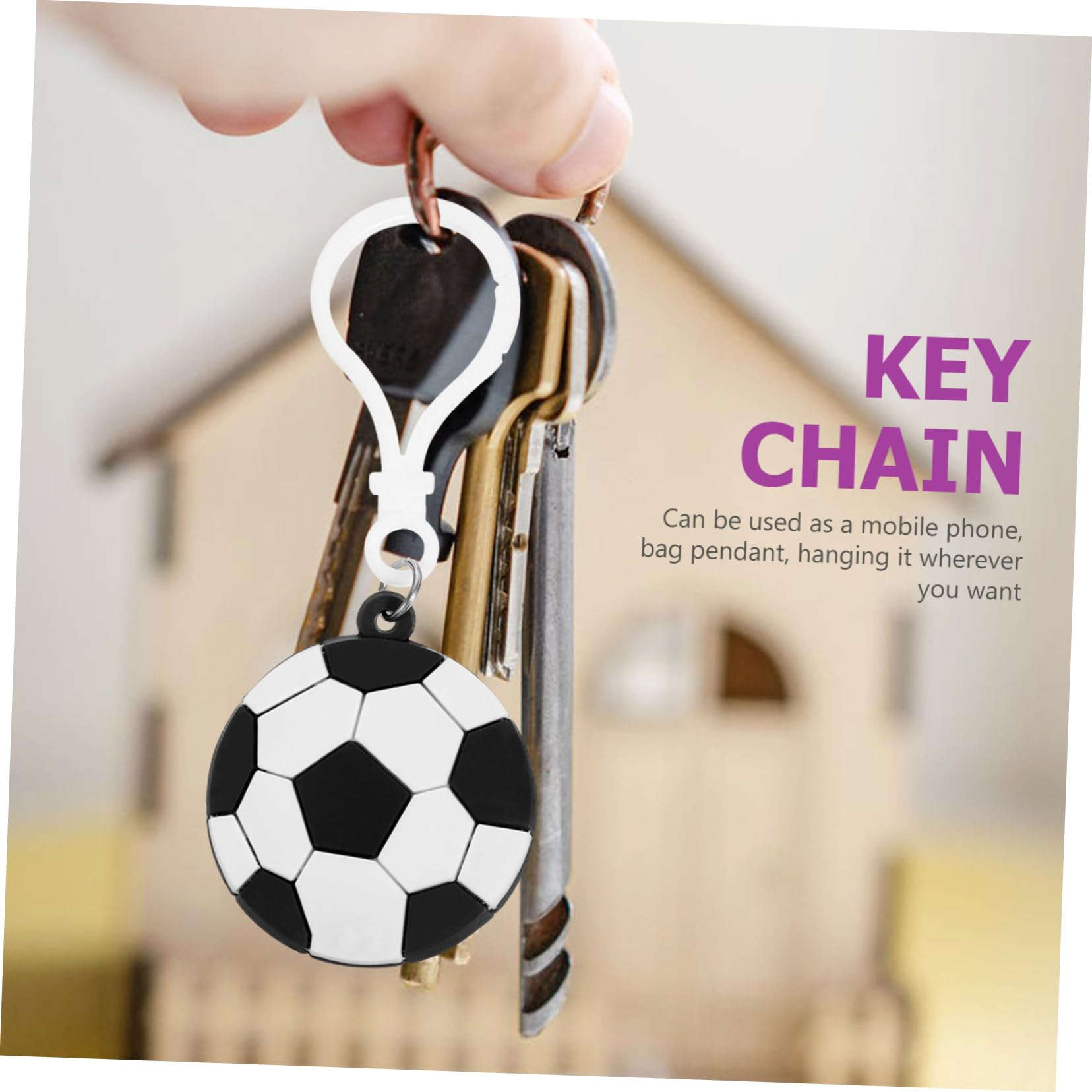 TOGEVAL 10Pcs Adorable Soccer Keychain Set - Mini PVC Sports Keychains for Boys, Backpack Accessories & Team Spirit Gifts (Perfect for Soccer Fans, Game Day Favors & School Supplies)