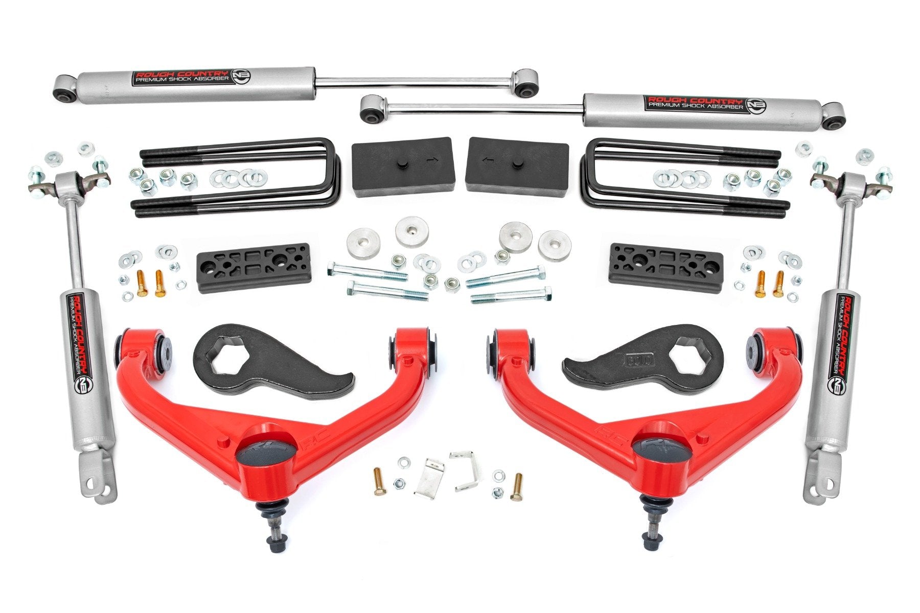 3 Inch Lift Kit for Chevy/GMC 2500HD & 3500HD 2WD/4WD (2007-2025) - Heavy Duty Suspension Upgrade - Part# 95830RED - Perfect for Off-Roading, Towing & Enhanced Ground Clearance