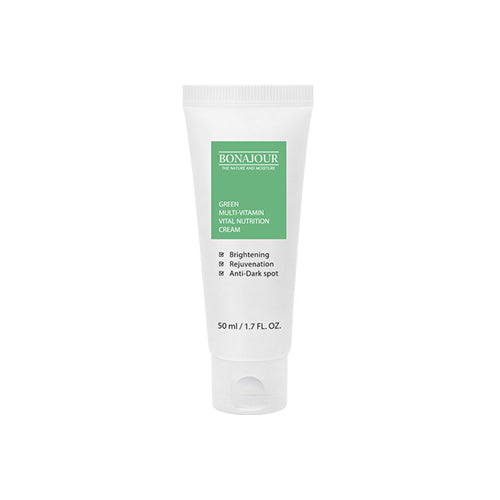 BONAJOUR Green Multi Vitamin Vital Nutrition Cream 50ml - Hydrating & Anti-Aging Face Moisturizer for Dry Skin - Perfect for Daily Skincare Routine & Night Care