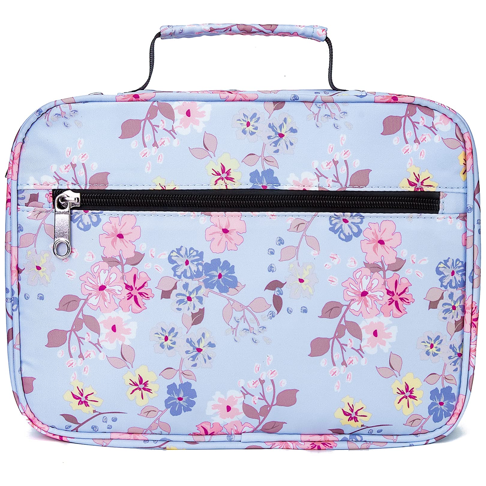 Floral Bible Cover for Women - Zippered Tote with Handle, Perfect Gift for Church & Travel