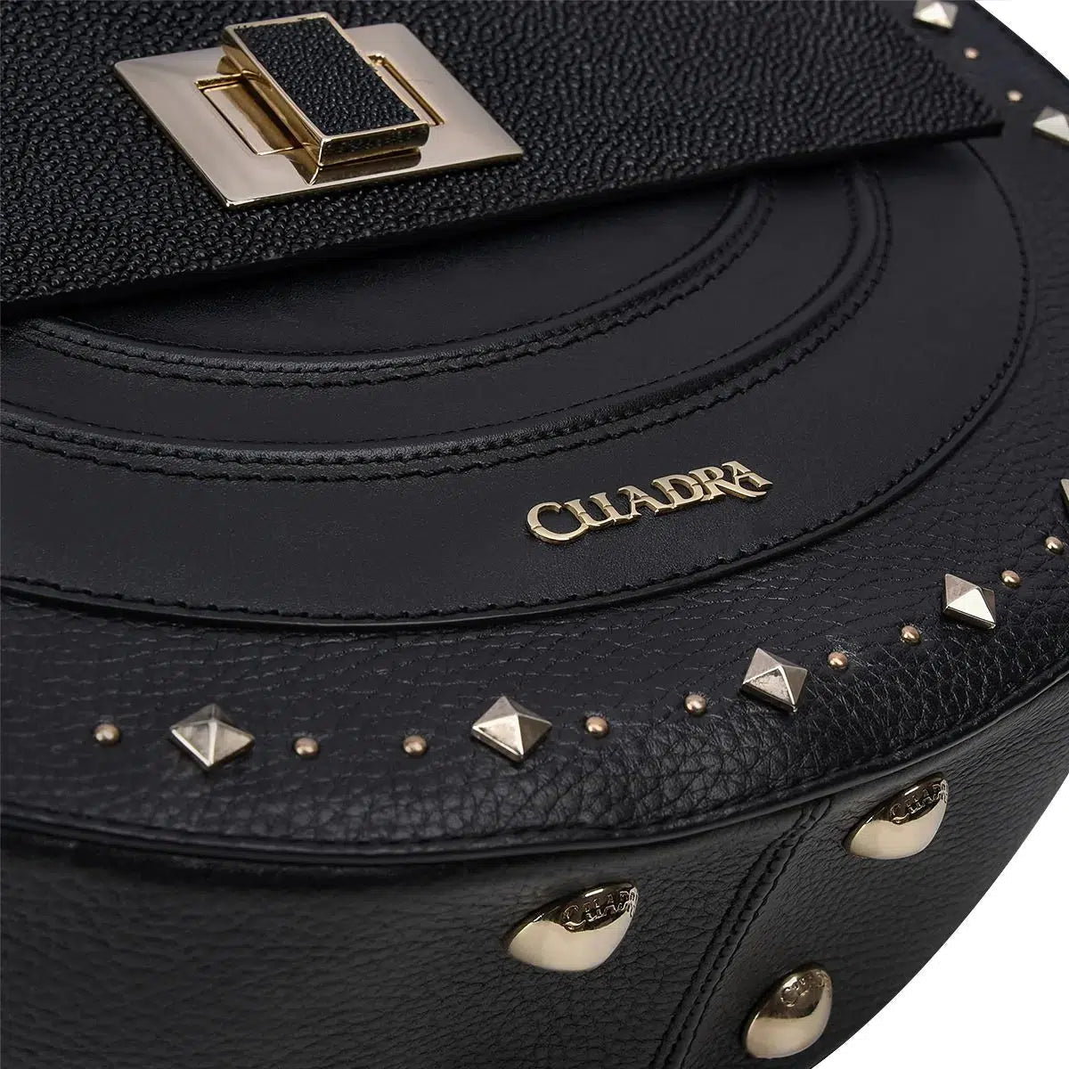 BOD46MA Stylish Black Stingray Leather Crossbody Bag for Women - Perfect for Work, Travel & Evening Out