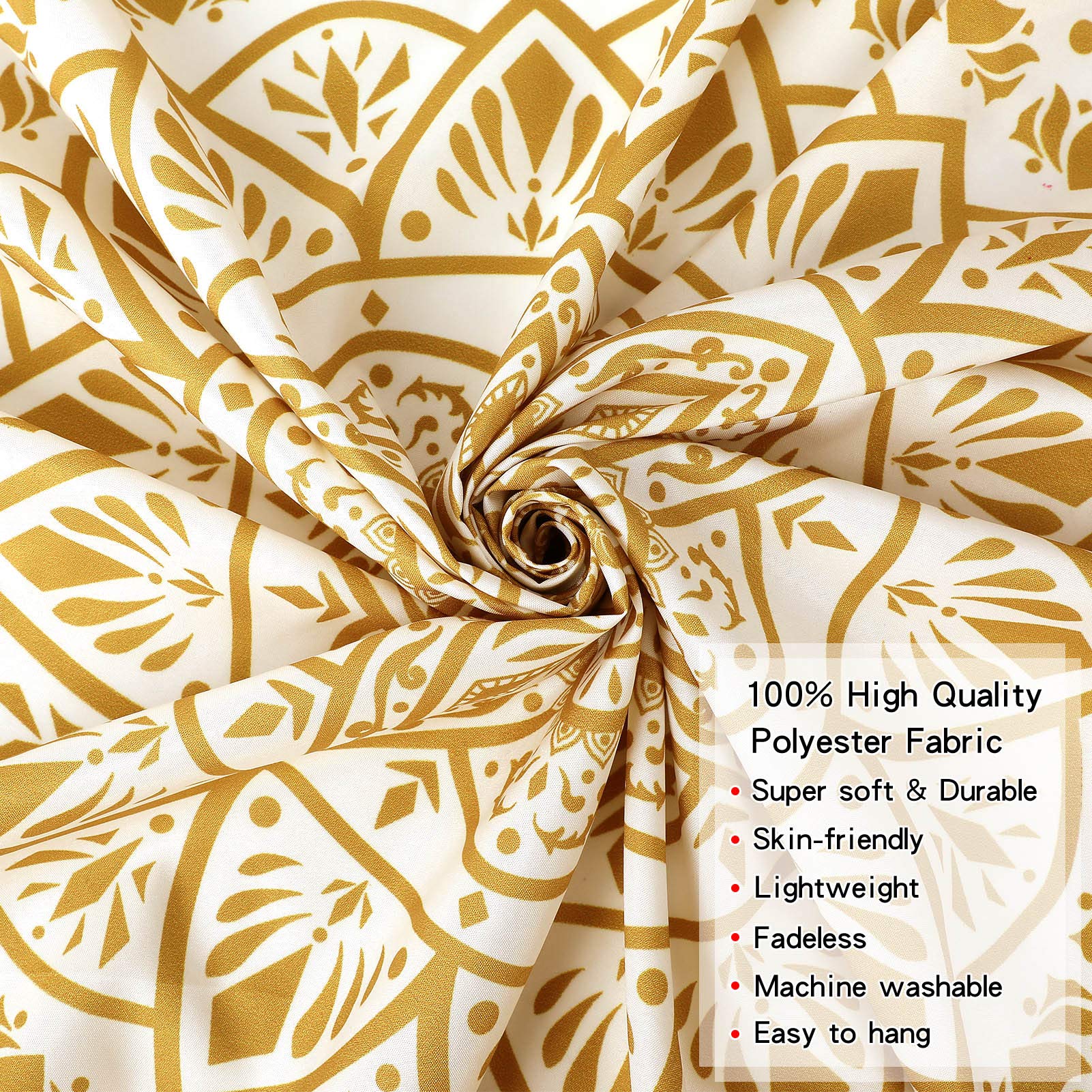 Edeesky White and Gold Mandala Tapestry Wall Hanging - Boho Chic Home Decor for Living Room, Bedroom, Dorm - Perfect for Meditation Spaces, Yoga Studios & Festival Decor