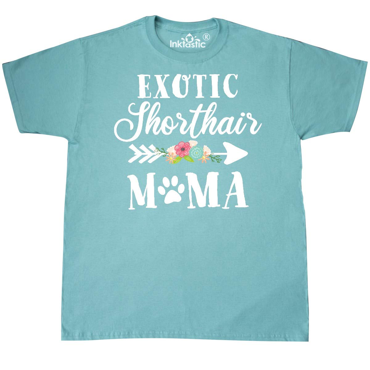 Exotic Shorthair Cat Mom with Flowers & Arrow Graphic T-Shirt | Cute Pet Lover Tee for Women | Perfect Gift for Cat Owners & Animal Lovers