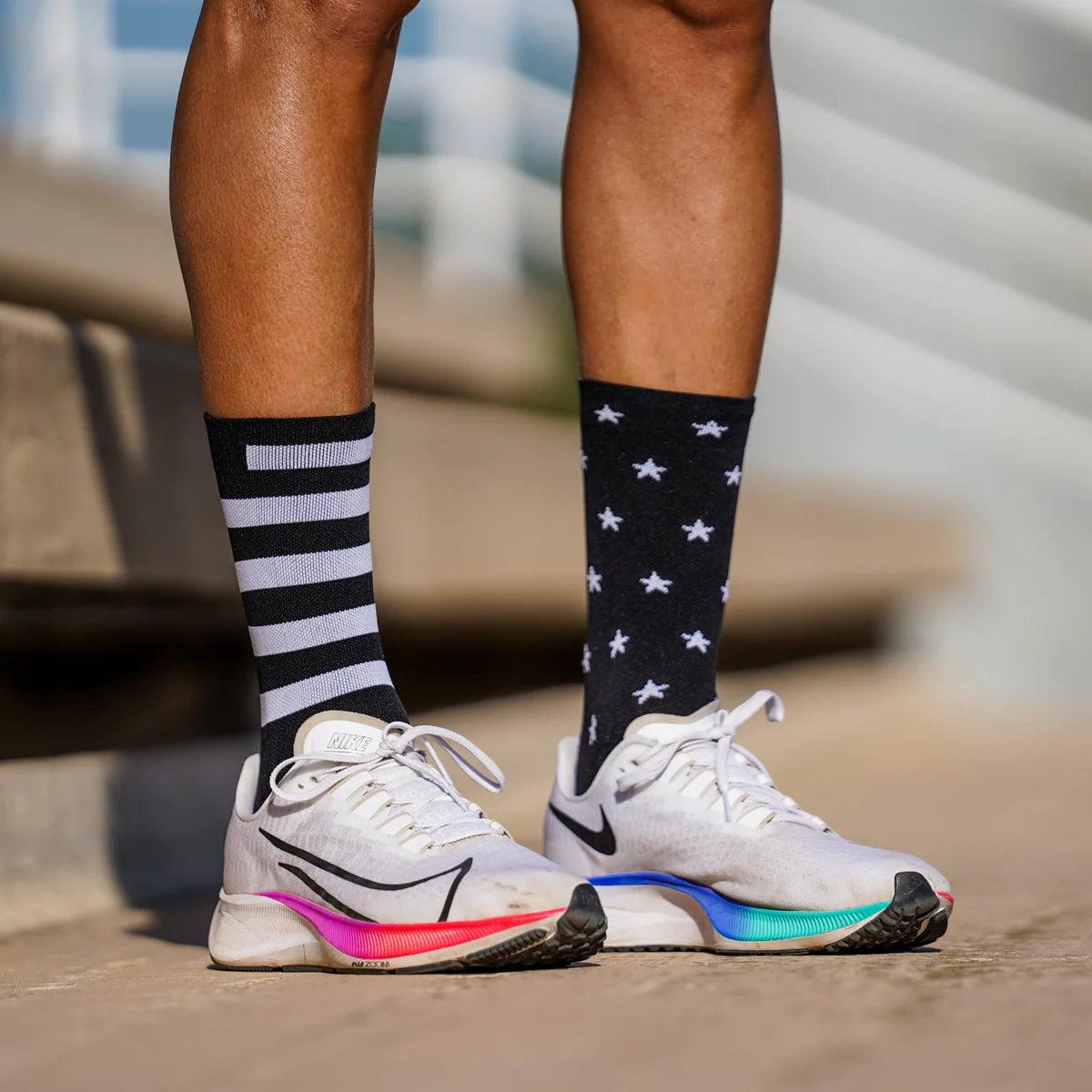 Sporcks Legend Black Running Socks for Men & Women - Breathable Cushioned Athletic Socks for Jogging, Gym Workouts & Marathon Training