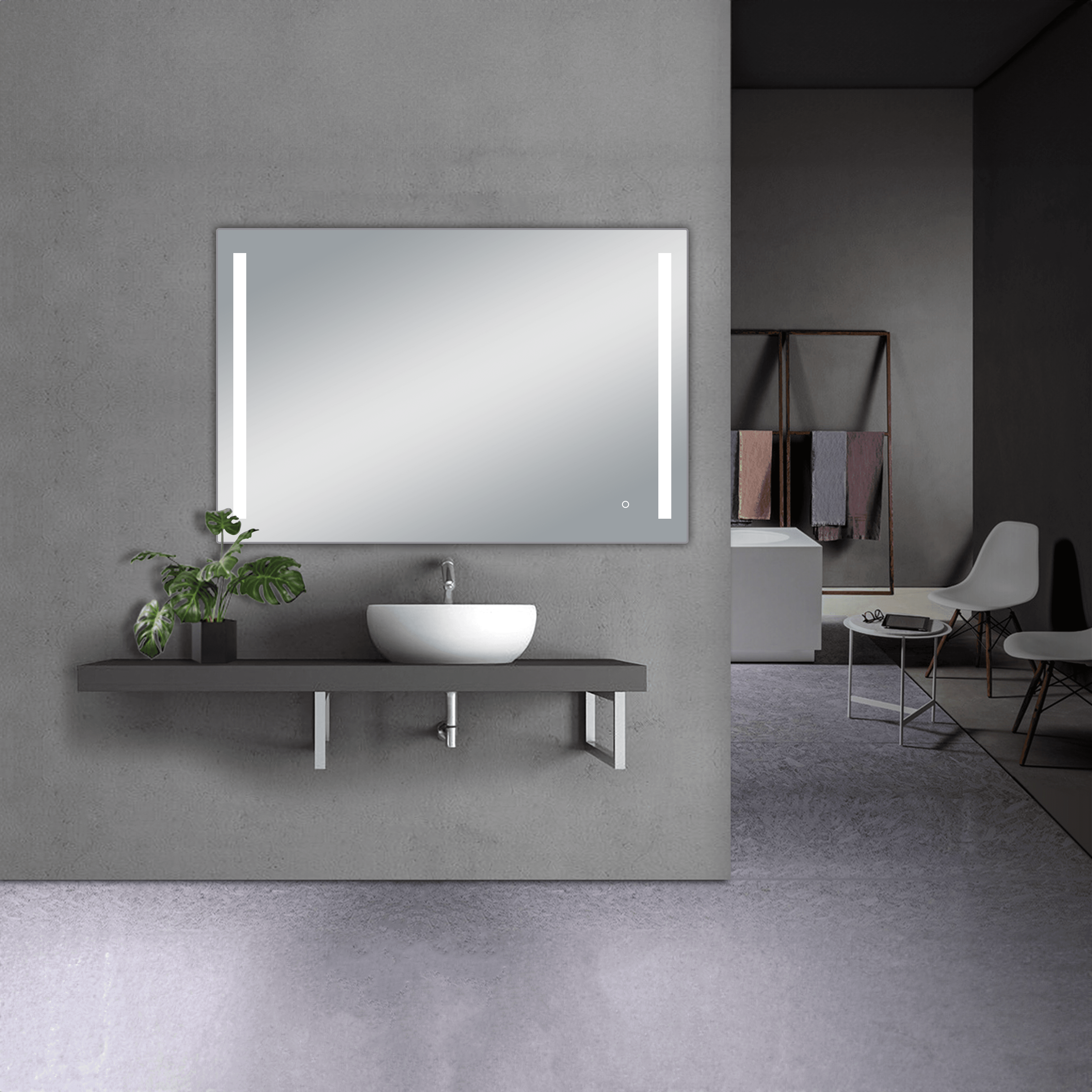 Treviso LED Bathroom Mirror with Adjustable Dimmer & Anti-Fog Function - 4 Size Options for Vanity, Makeup & Home Decor